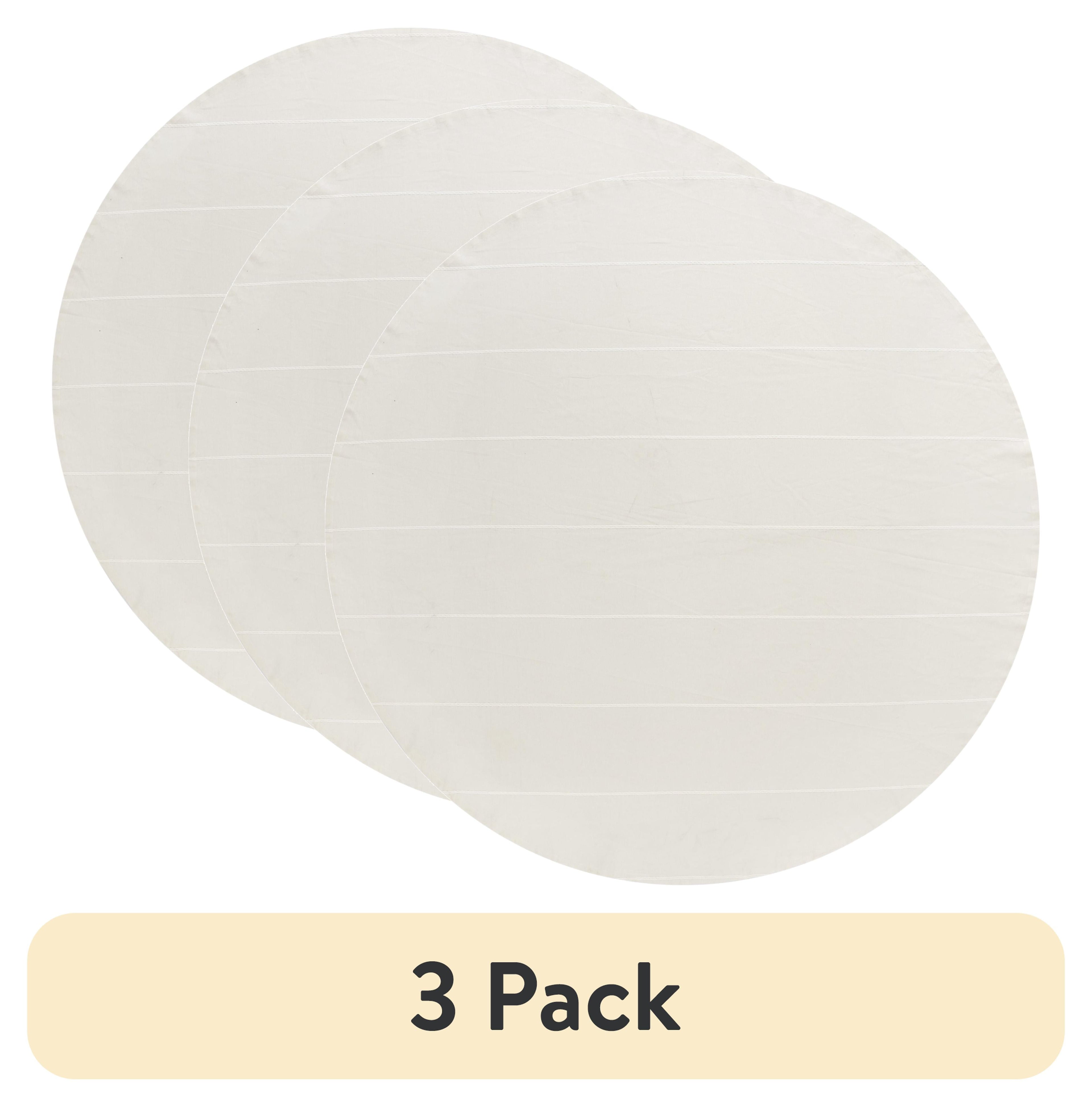 (3 pack) Better Homes & Gardens Stripe Tablecloth 70" Round - Beige - 100% Cotton