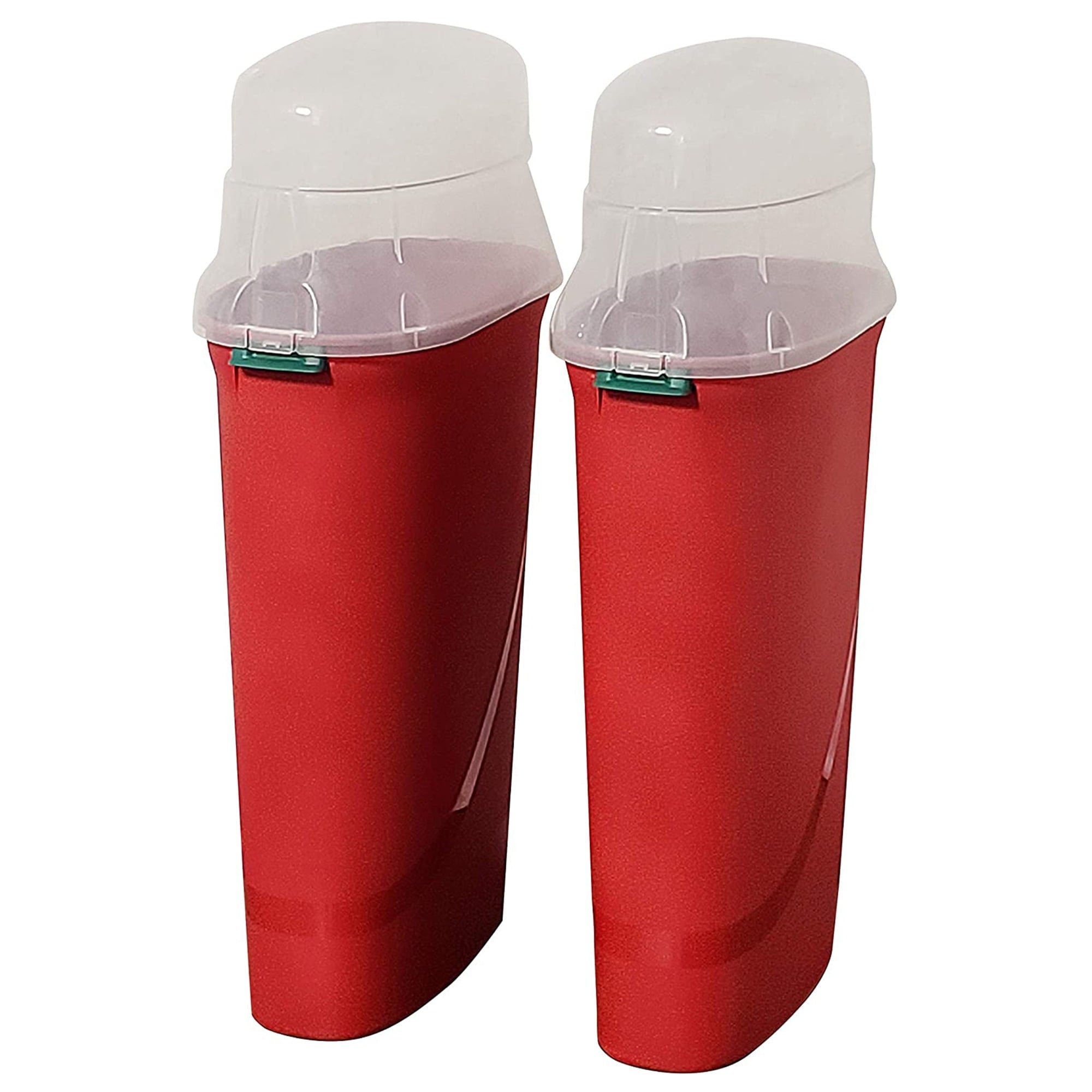 Open Box 30-In Vertical Gift Wrap Storage Container Box, Red, Clear Lid(2 Pack)