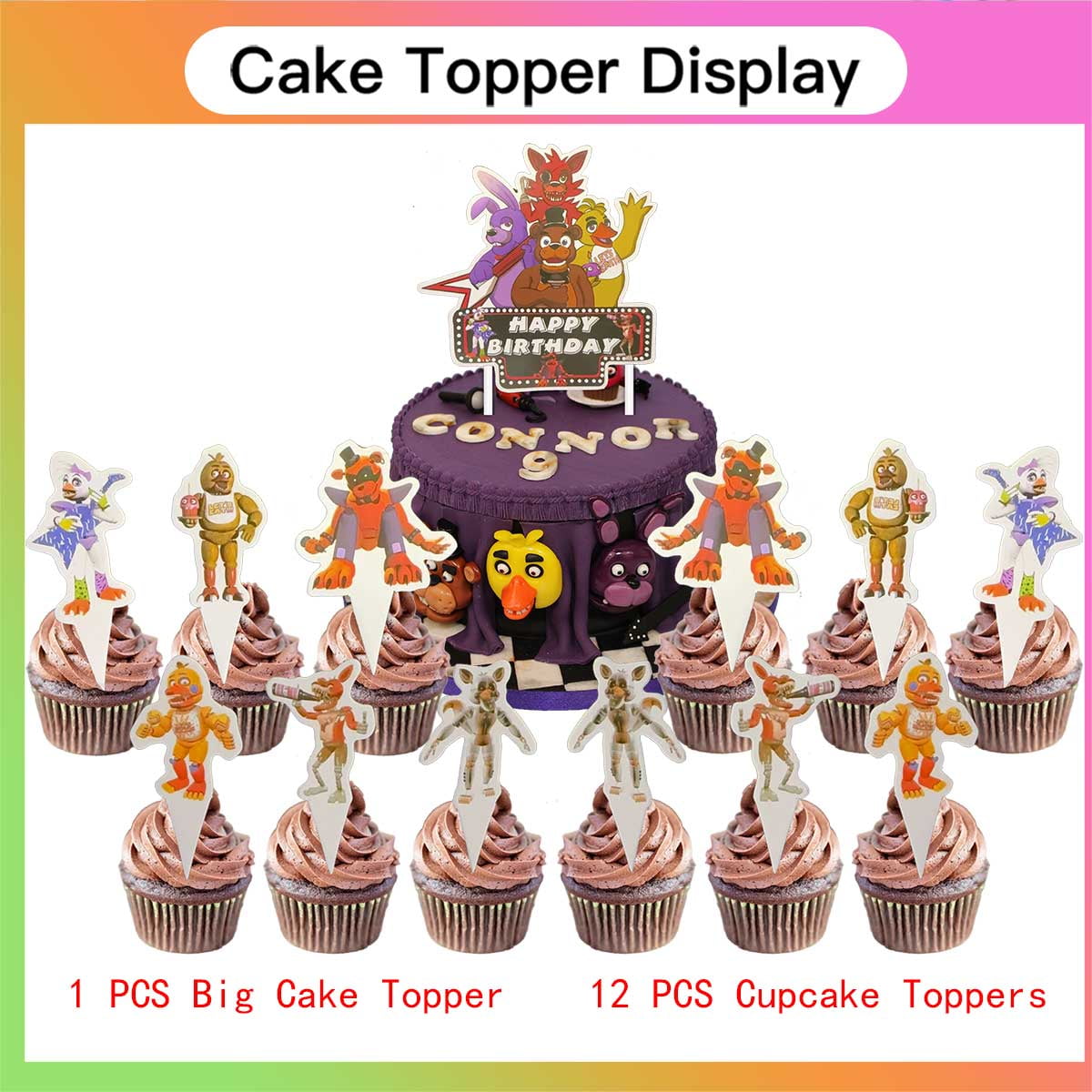 Five Nights at Freddy's Birthday Party Supplies Balloons Plates Decoration Cake Topper Decor Tableware Banner Backdrop