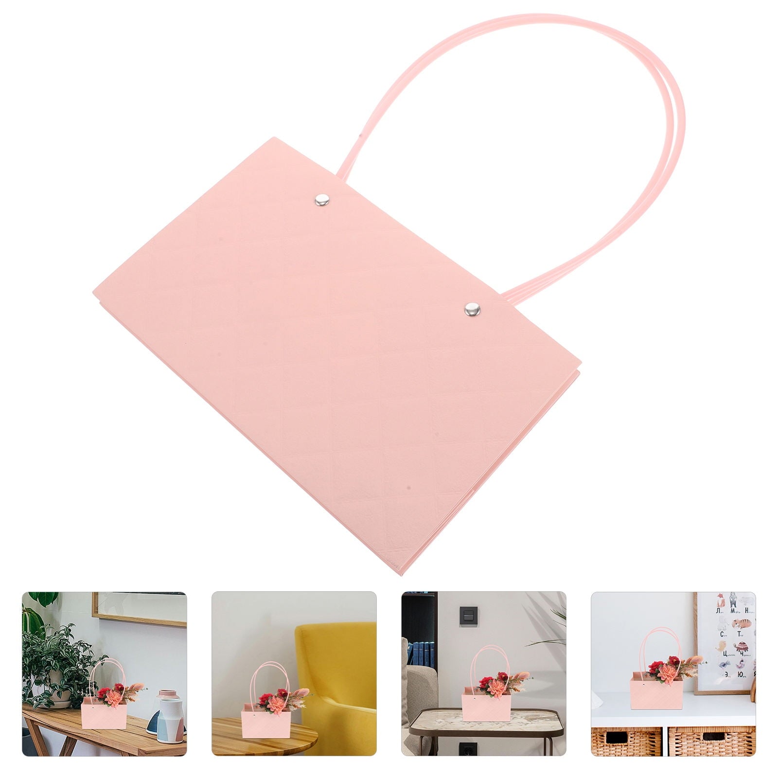 OUNONA  10 Pcs behind Door Wrapping Paper Organizer Boxes for Flowers Arrangements Pink