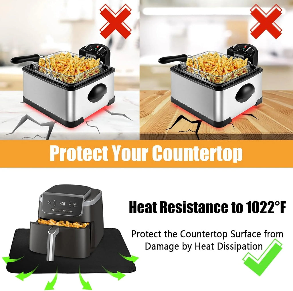 Heat Resistant Mat for Air Fryer,Deep Fryer,Oven,39*39in Hot Pads for Kitchen Counter Heat Protector,Under Coffee Maker Mats for Quartz Countertop Protector,Deep Fryer Coffee Machine Accessories