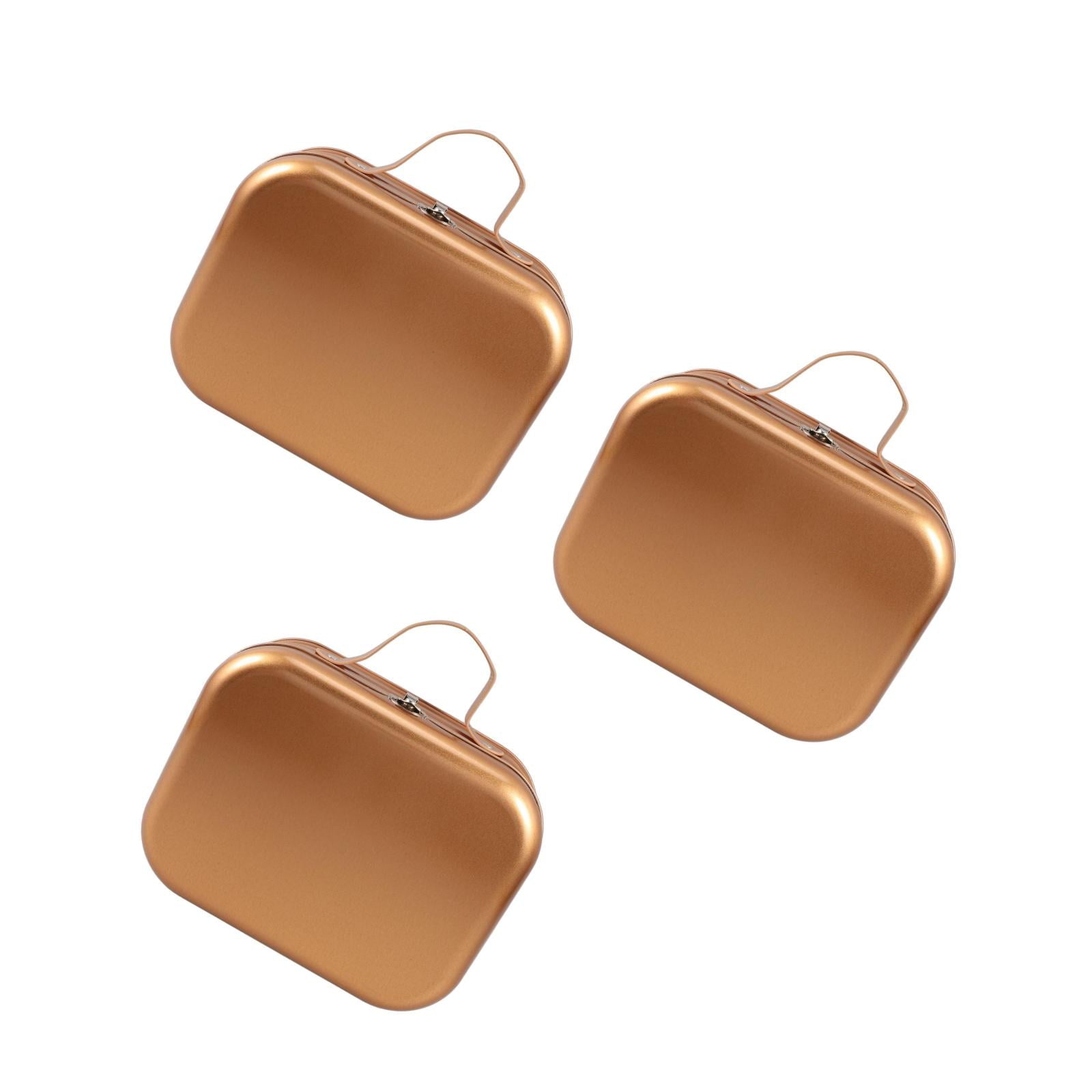 Hemoton 3pcs Keepsake Wrapping Case Handheld Handle Box Handheld Storage Box Tinplate Wrapping Handheld Box Tinplate Keepsake Container Box
