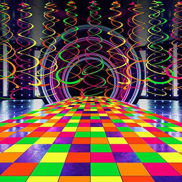 WATINC 35pcs Neon Party Decoration Supplies UV Reactive Glow Party Favors