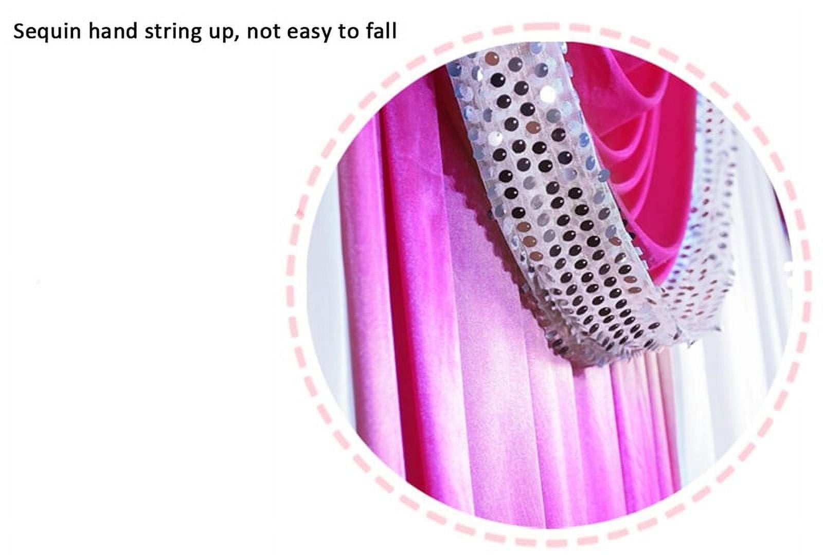 INTBUYING 10ft*10ft Three Fold Blue Wedding Stage Reception Backdrop Curtain Decorations Ceremony Background Party Drapes with Swag Silk Fabric Curtain