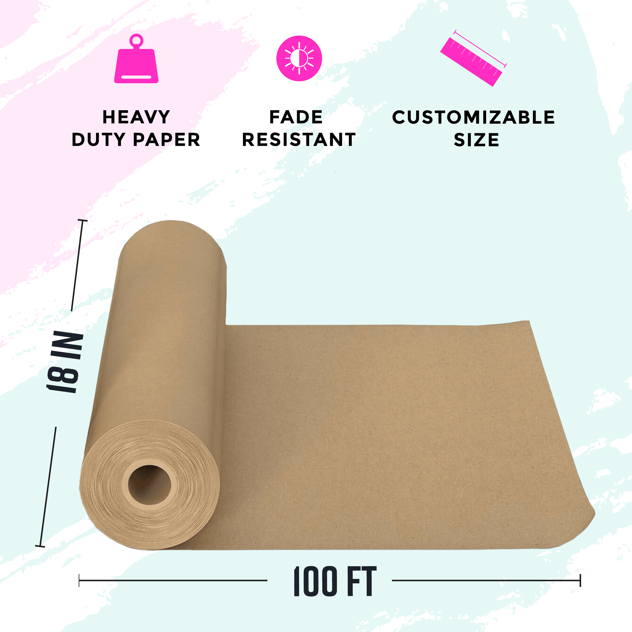 Bryco Goods (Pack of 2) Brown Kraft Paper Rolls - 18 Inch x 100 Feet - Moving Supplies, Gift Wrapping, Arts & Crafts, Bulletin Board, Packing Paper – USA Made
