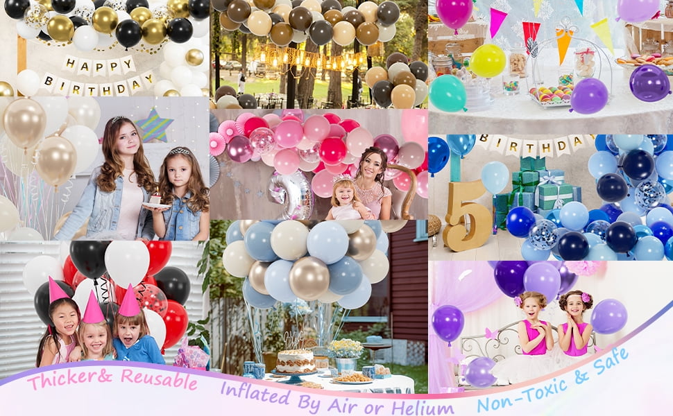 130pcs Black Gold And White Balloons With 12inch Metallic Gold And Black Confetti Balloons For Class Of Graduation, 30th 40th 50th Birthday Party Decoration (with 2 Ribbons)