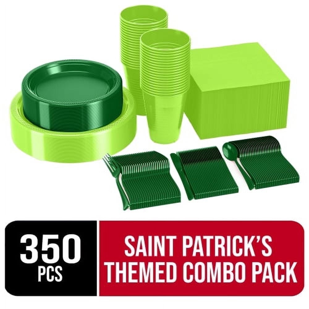 Exquisite 350 Piece Easter Plastic Disposable Party Plates & Dinnerware Combo Set