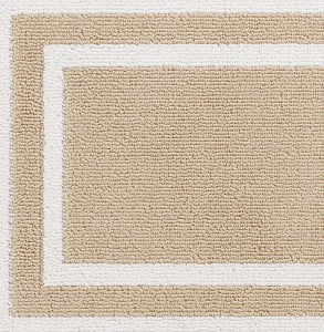 Washable Skid-Resistant Runner Rug, Border, Dark Grey and White, 26" x 96"