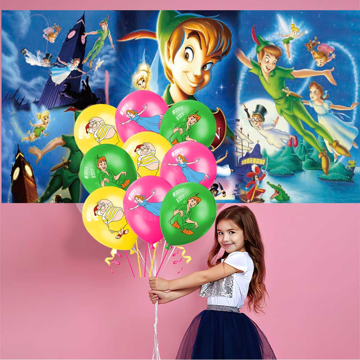 Peter Pan Balloons Party Supplies Decorations Plates Banner Cake Topper Tableware Birthday Decor