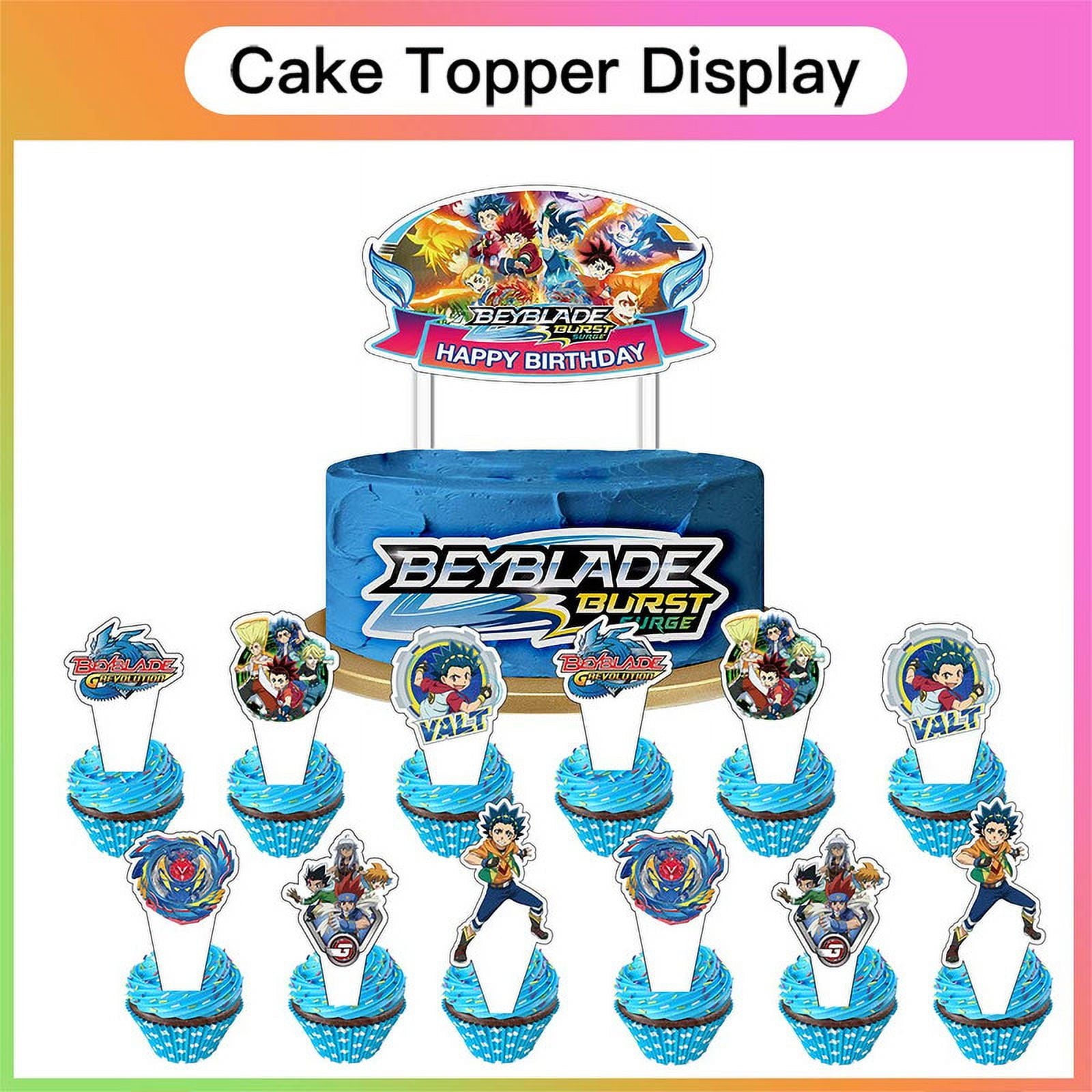 Beyblade Birthday Party Supplies Balloons Plates Decoration Cake Topper Decor Tableware Banner Backdrop