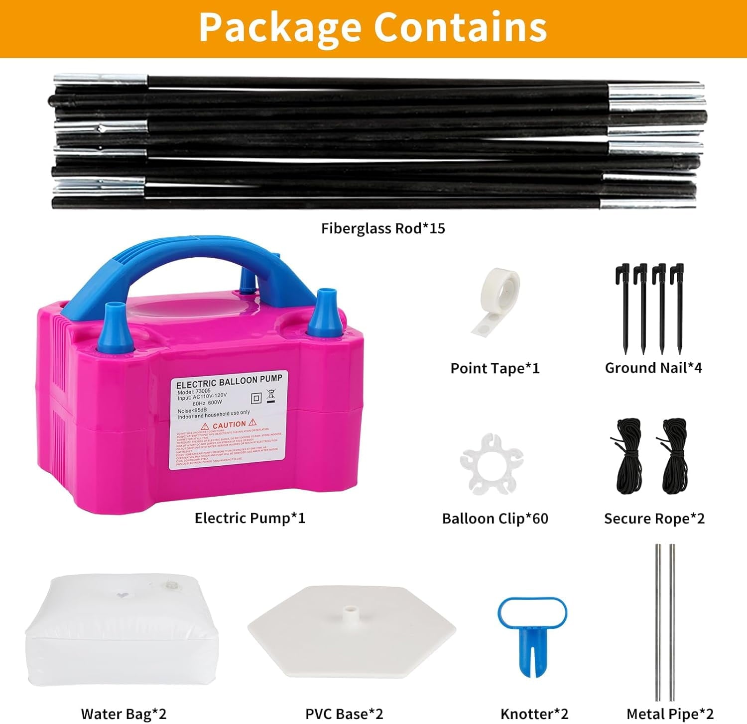 Balloon Arch Kit and Balloon Pump, 10Ft Wide Adjustable Balloon Arch Stand for Floor Frame with Electric Pump Bases Balloon Accessories for Birthday Party Baby Shower Festival Decorations