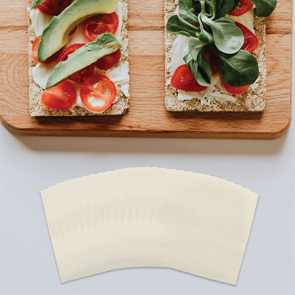 JAM Paper Bulk Small Beverage Napkins, 5x5, Ivory, 480/Box