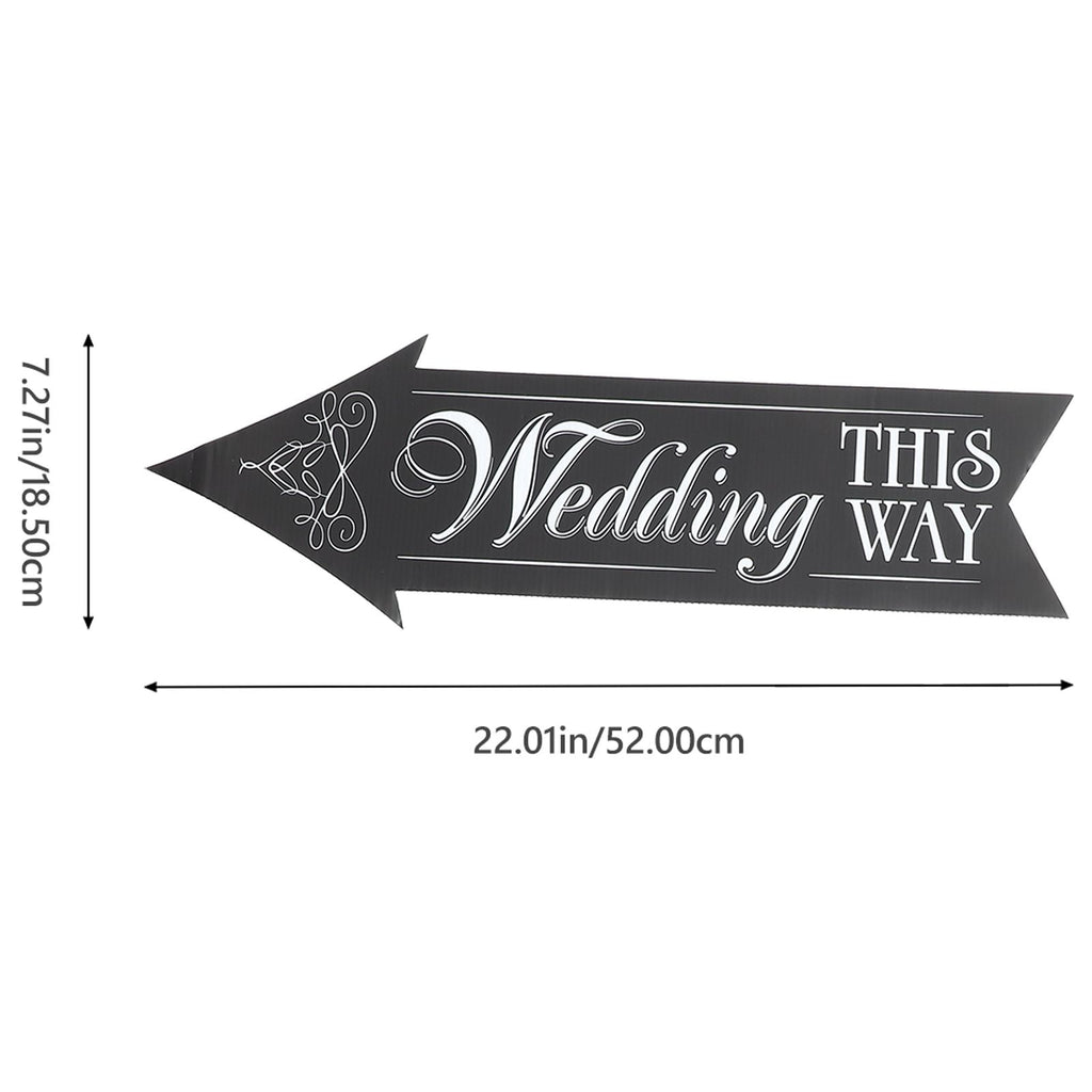 Worgeous 3 Sets  Wedding Signs Printing Wedding Directional Road Signs with Stand Rods