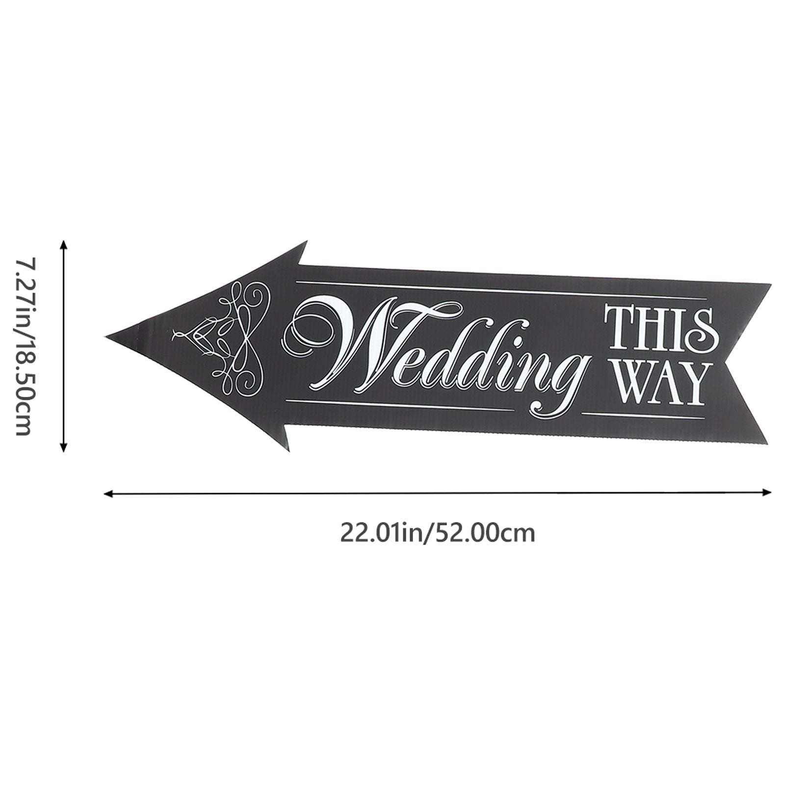 Worgeous 3 Sets  Wedding Signs Printing Wedding Directional Road Signs with Stand Rods