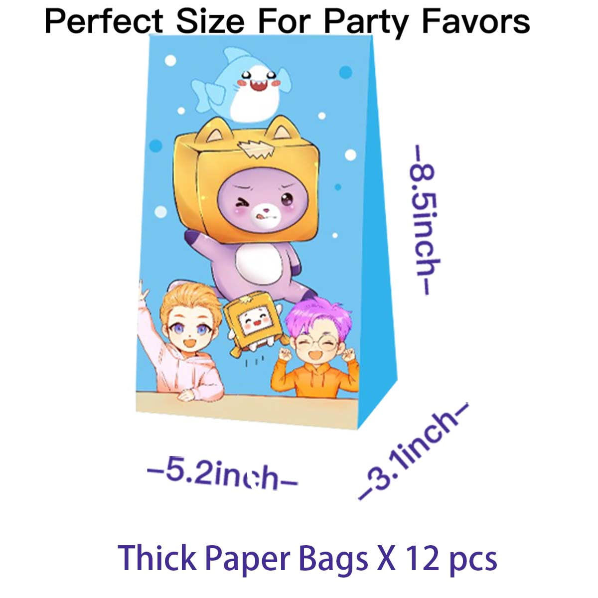 Lanky Goodie Bags Treat Candy Decorations Party Favor Supplies Birthday Cake Topper Backdrop Banner