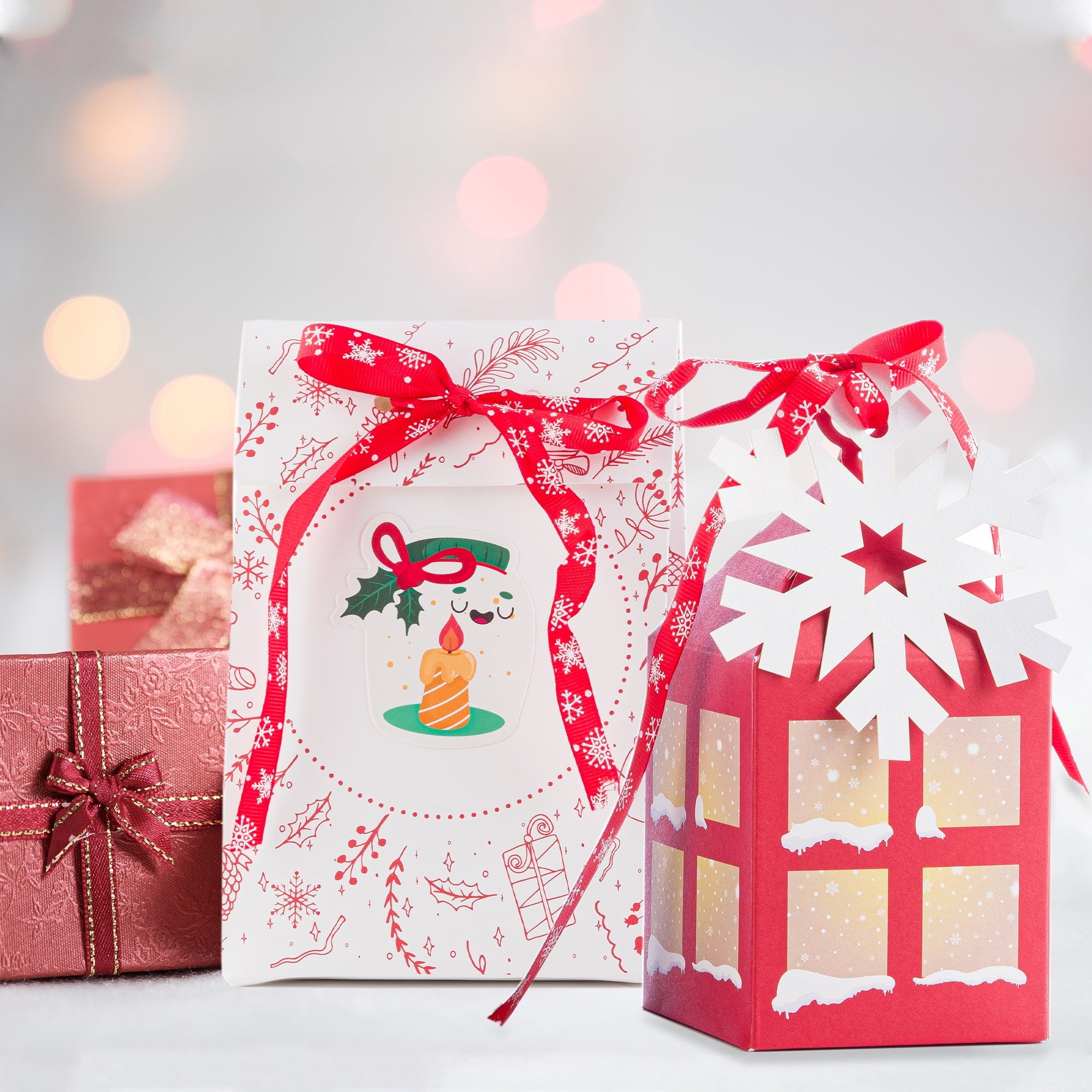 Trendazer 12 Pack Premium Christmas Party Paper Gift Bag with Special Design Multicolor
