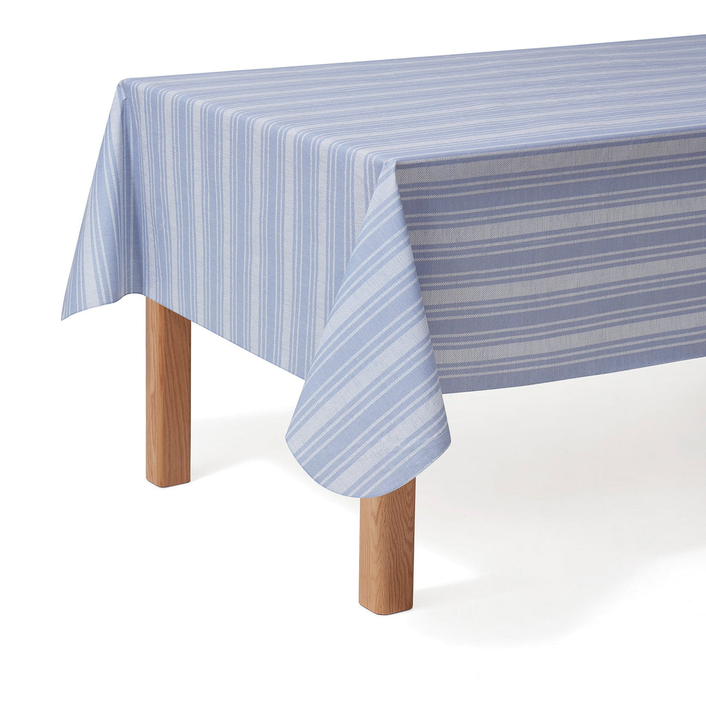 (5 pack) Mainstays Blue Striped PEVA Tablecloth 60" x 84" Rectangle