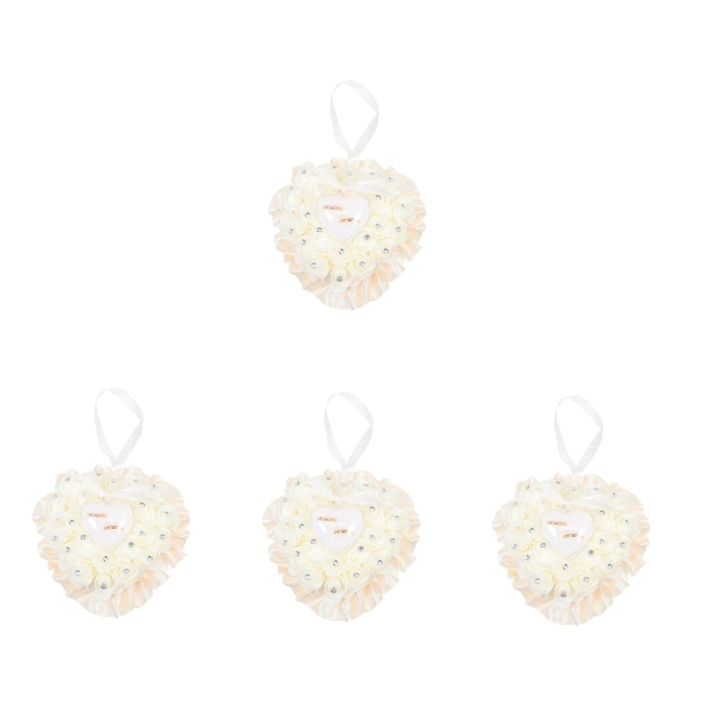 4 Count Heart Shape Cushion Ring Bearer Pillows Wedding Ideas