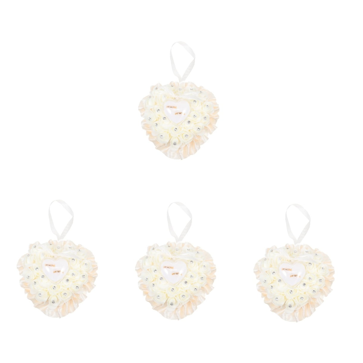 4 Count Heart Shape Cushion Ring Bearer Pillows Wedding Ideas