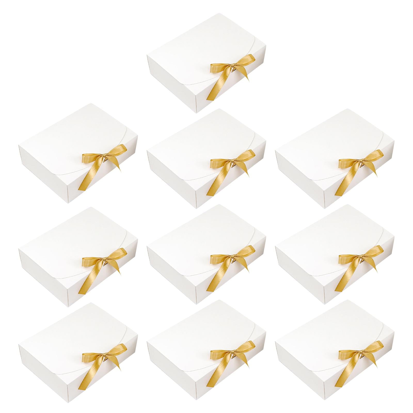 S SERENABLE 10x Wedding Gift Boxes DIY Packaging Bag W/Ribbon Gift Wrapping Box Candy Boxes for Centerpiece Party Decoration 28cmx20cmx8cm