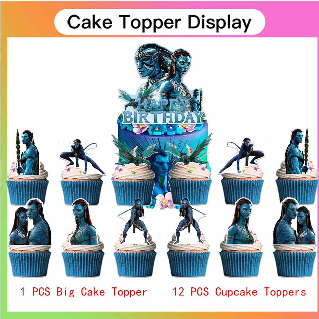 Avatar Party Supplies Decor Tableware Backdrop Banner Cake Topper Balloons Birthday Decorations