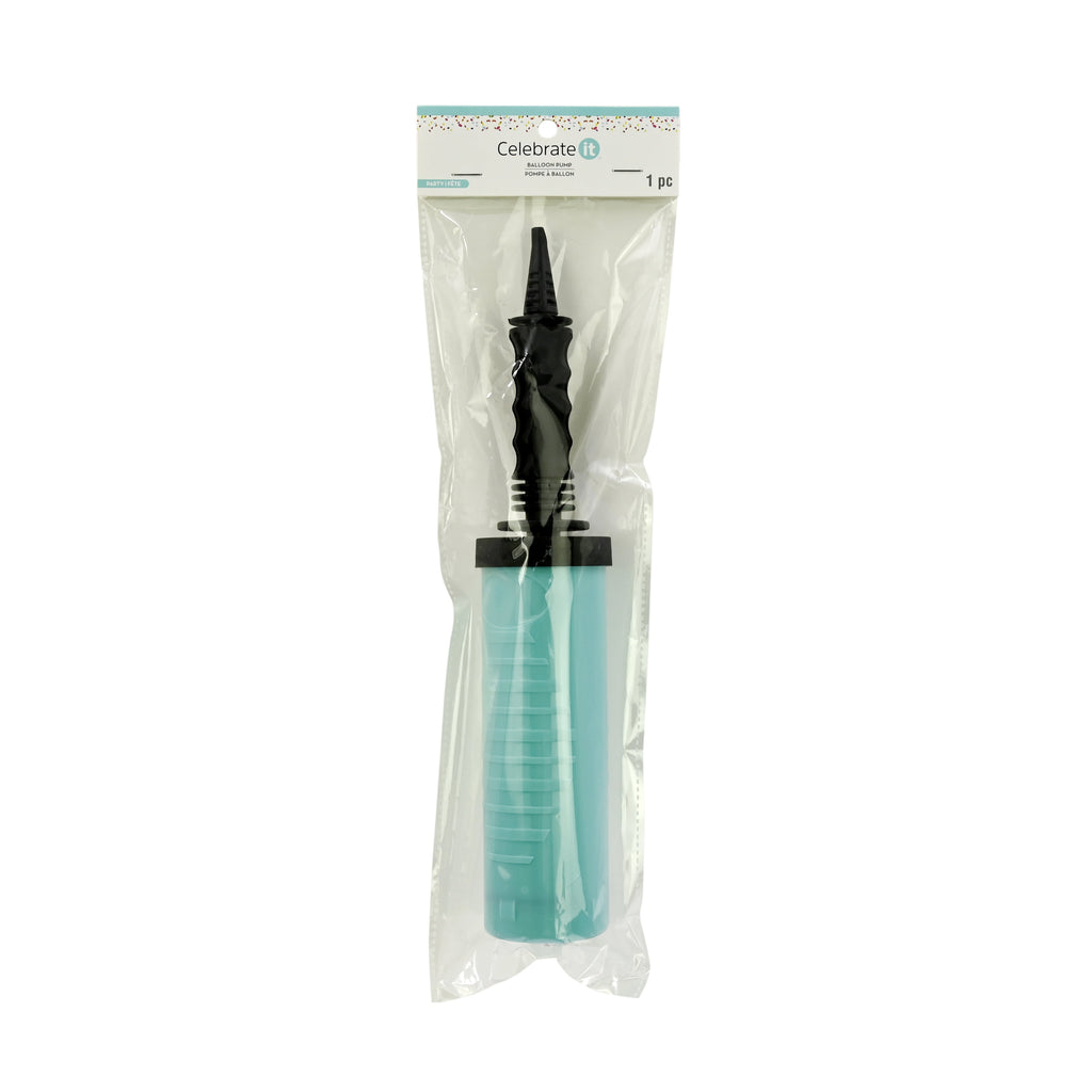 Green & Black Plastic Balloon Hand Pump by Celebrate It – 2" x 12.2" - Ideal for Inflating Party Balloons for Birthdays - Graduations & Events - 12 Pack