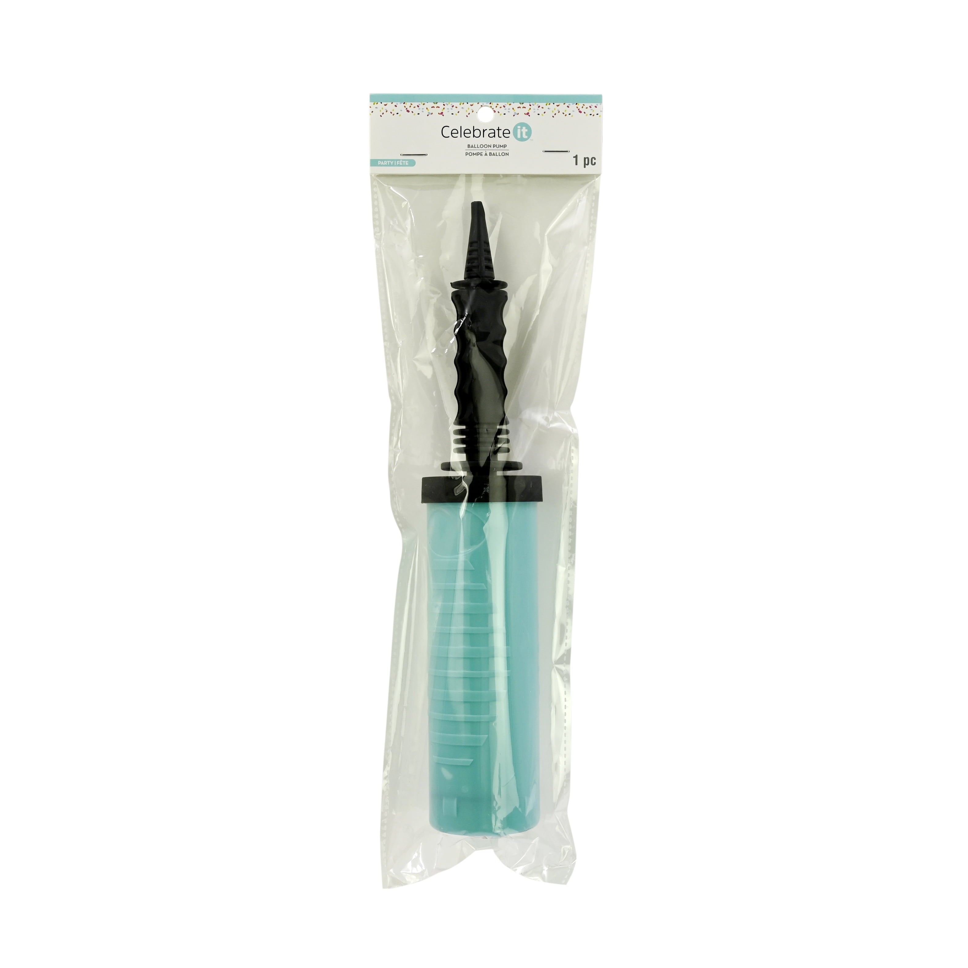 Green & Black Plastic Balloon Hand Pump by Celebrate It – 2" x 12.2" - Ideal for Inflating Party Balloons for Birthdays - Graduations & Events - 12 Pack
