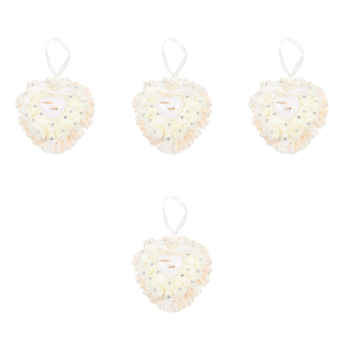 4 Count Heart Shape Cushion Ring Bearer Pillows Wedding Ideas