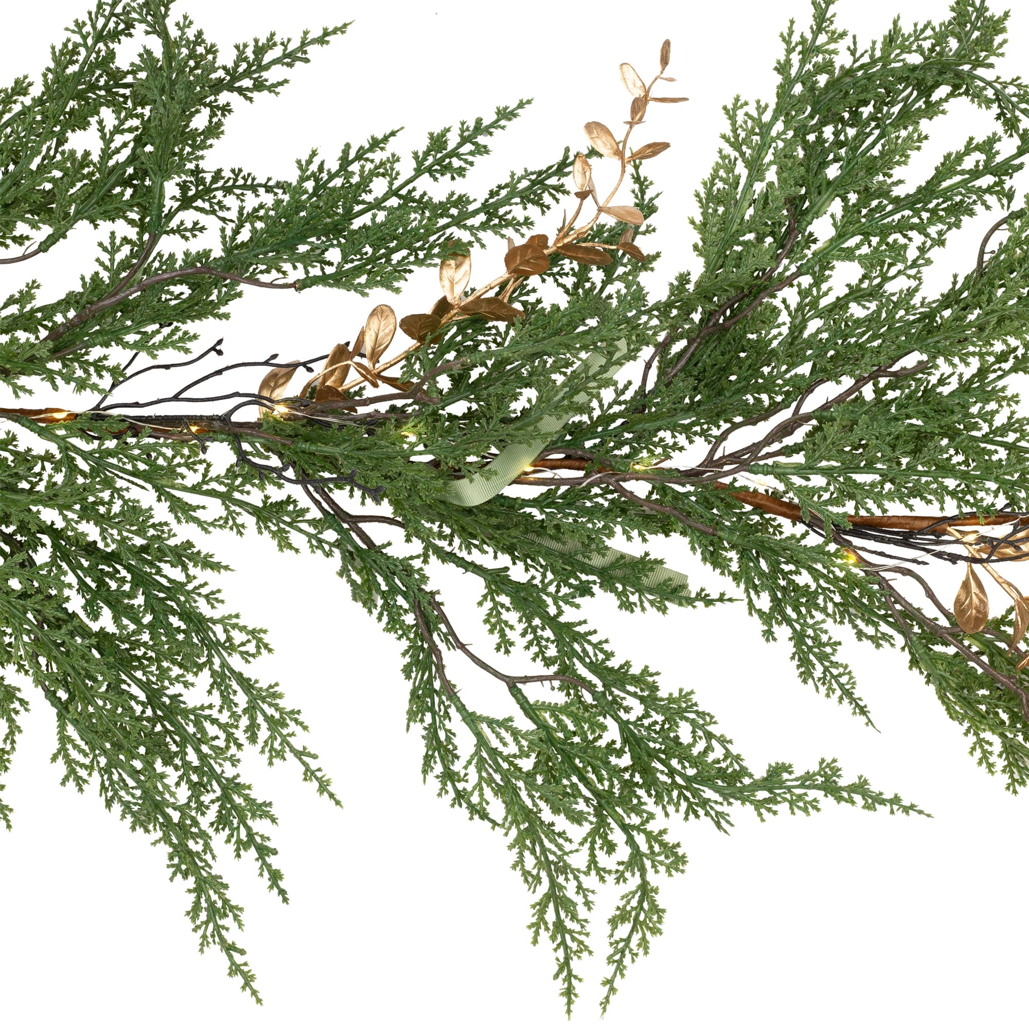 Northlight Real Touch™ Pre-Lit Cedar Pine Artificial Christmas Garland - 10' - Warm White LED
