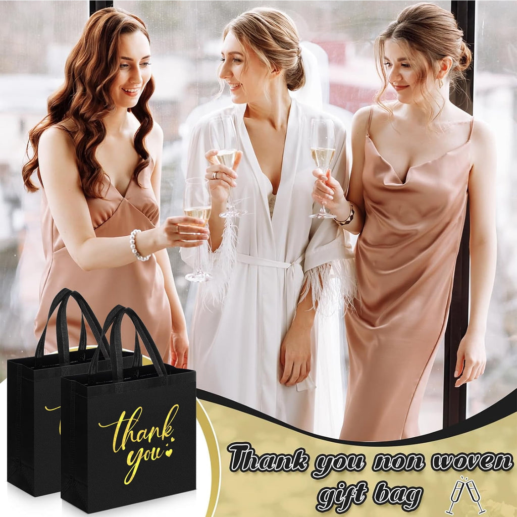 30Pcs Thank You Gift Bags, Large Reusable Gift Bags，Thank You Bags with Handles for Business, Shopping, Wedding, Baby Shower, Graduations, Party Favors