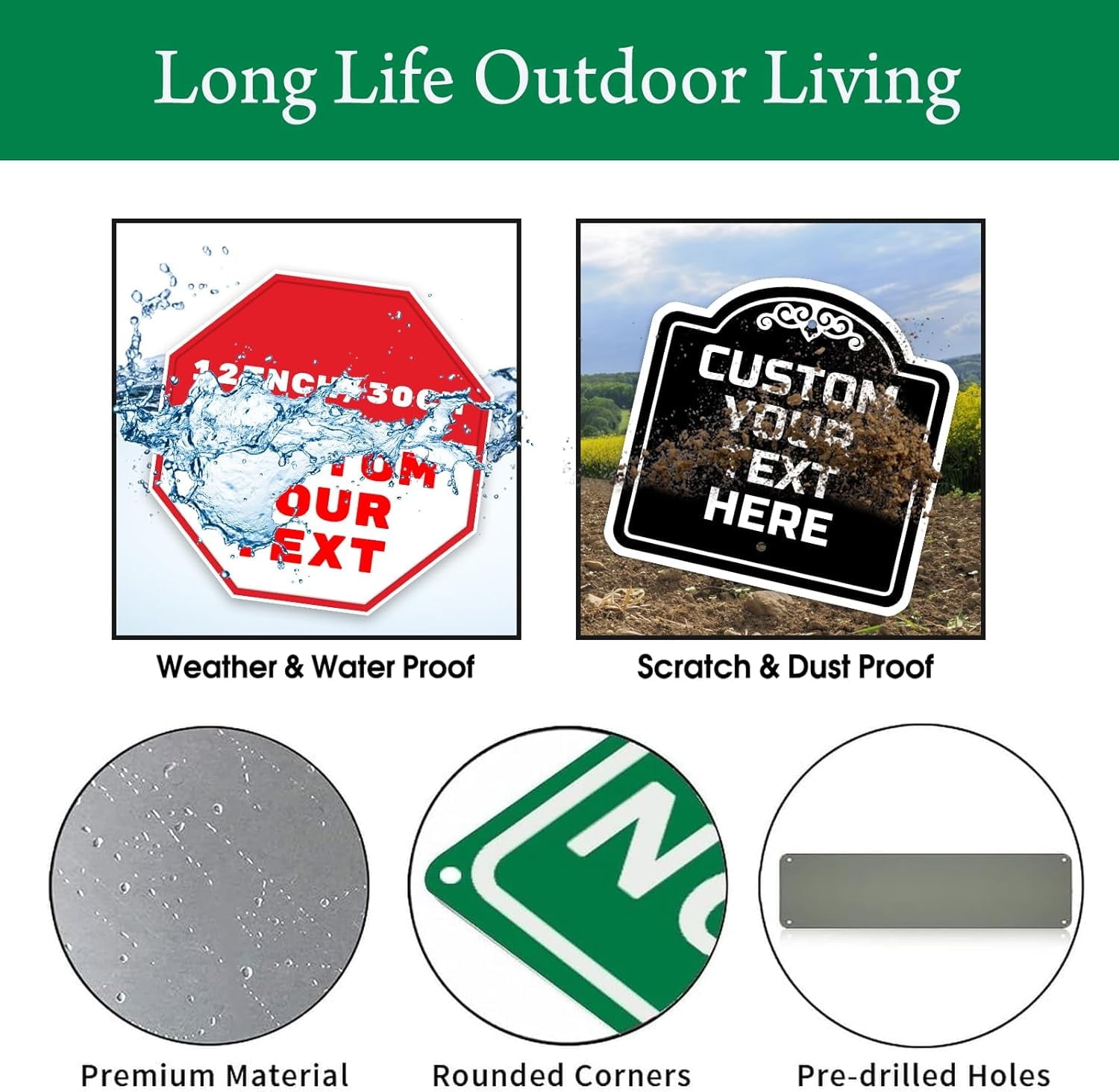 Personalized Street Signs Custom Road Signs Metal Reflective Option Yard Signs Customized with Text Address for Outdoor Indoor Home Wall Decor