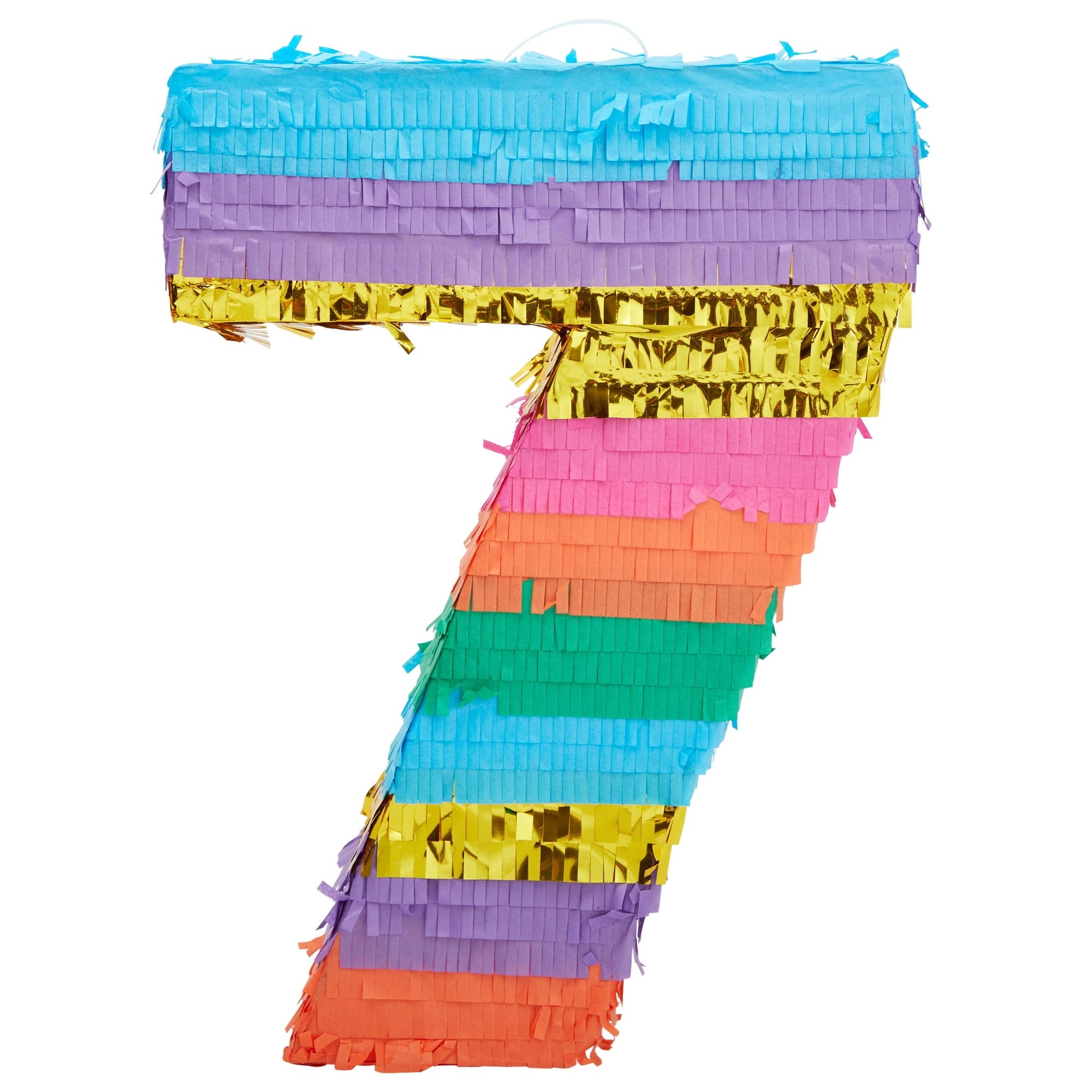 BLUE PANDA Rainbow Number 7 Pinata for Kids Ages 3-14 Birthday Party Decorations, Fiesta, Cinco de Mayo Celebration, Small (12 x 3 x 16.75 In)