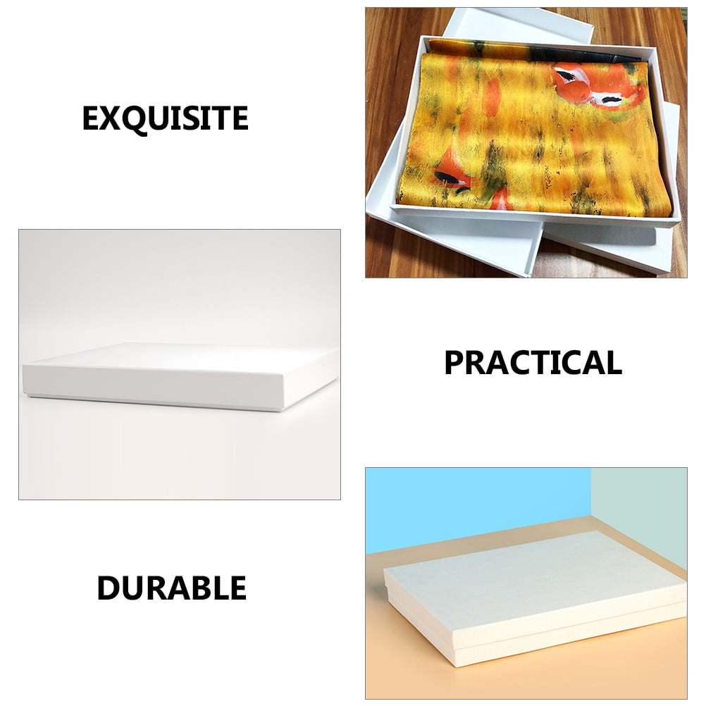OUNONA White Cardboard Gift Boxes for Storage Use Sturdy and Durable with Lid 10 Pcs Large Size