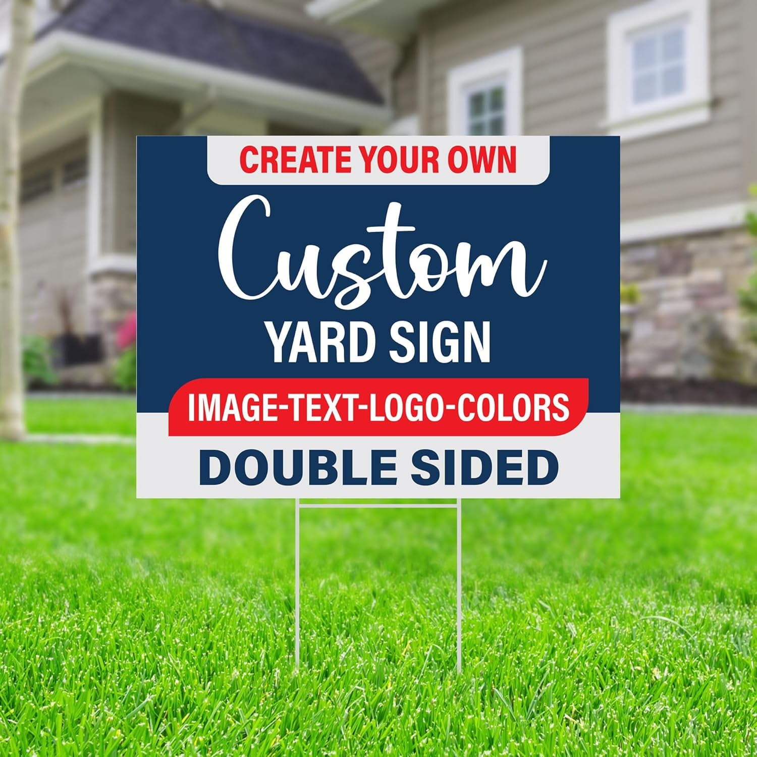Custom Sign – Personalized Outdoor Yard Signs with Metal "H" Stake, Corrugated Plastic Board, Make Your Own Sign for Sale, Business, or Events – Create a Custom sign for Home, Office, or Real Estate