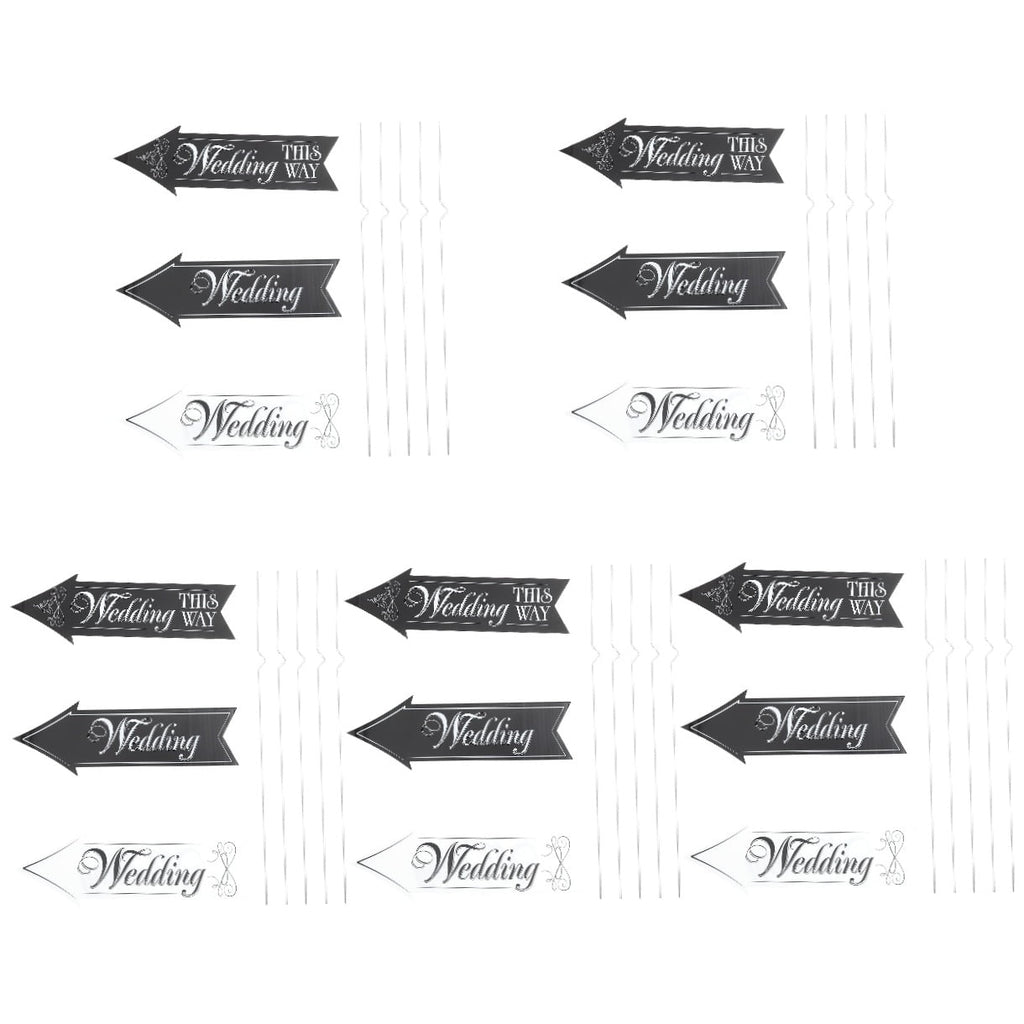 Worgeous 5 Sets  Wedding Directional Signs Wedding Signs for Ceremony and Reception