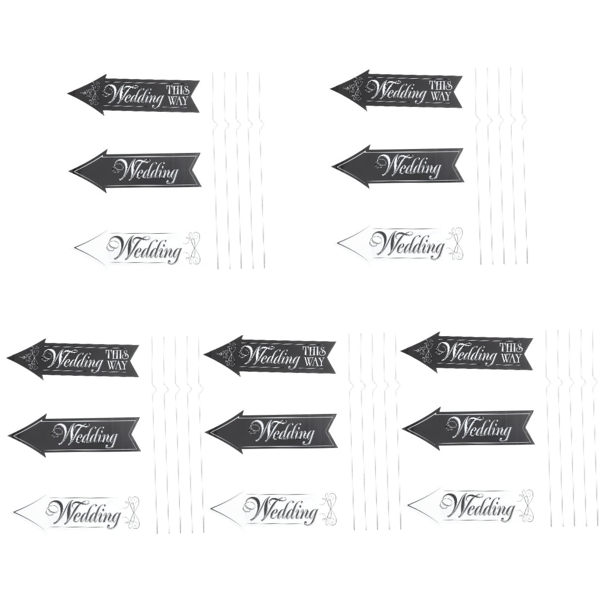 Worgeous 5 Sets  Wedding Directional Signs Wedding Signs for Ceremony and Reception