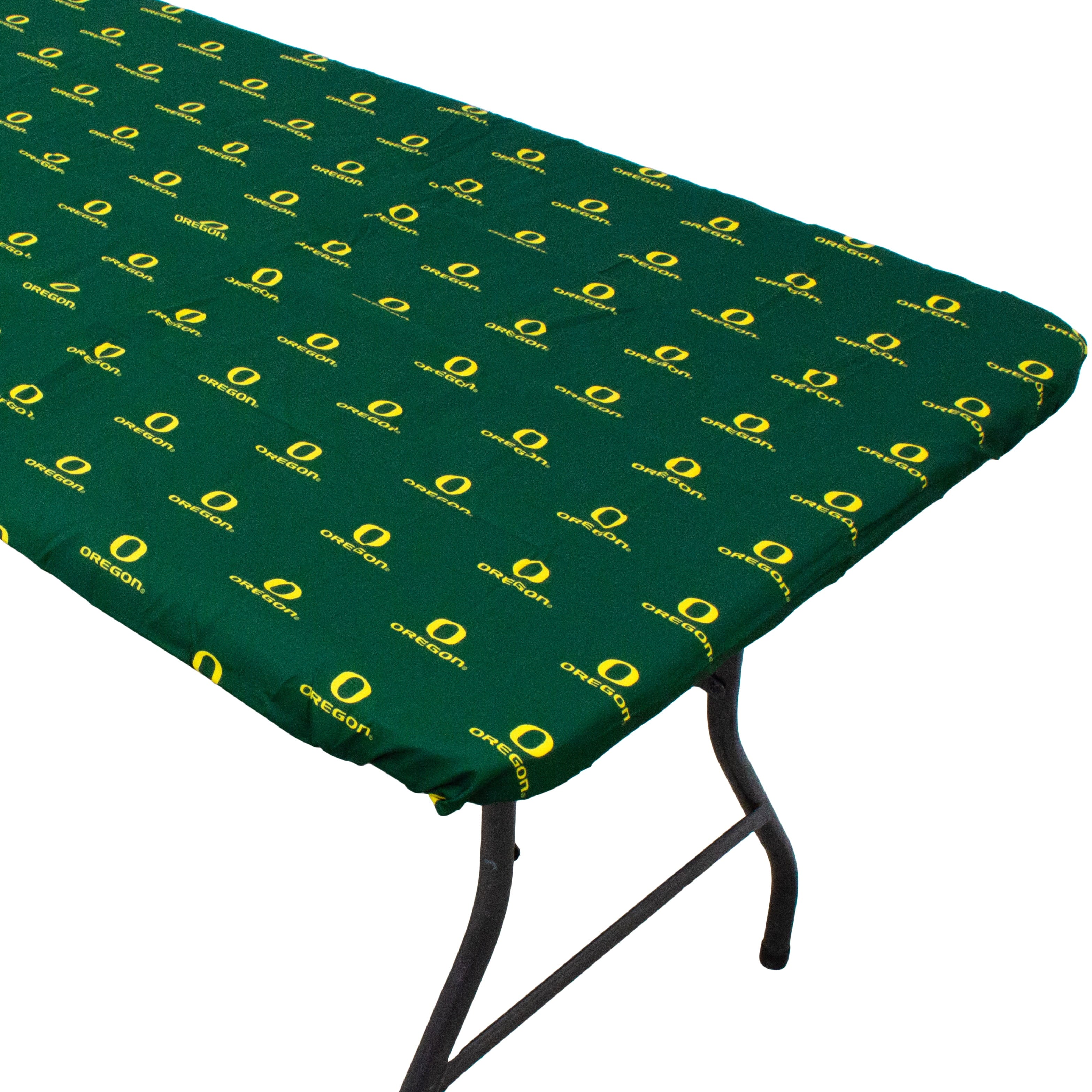College Covers Oregon Ducks Tailgate Fitted Tablecloth, 96" x 30", 8 ft Table Cover