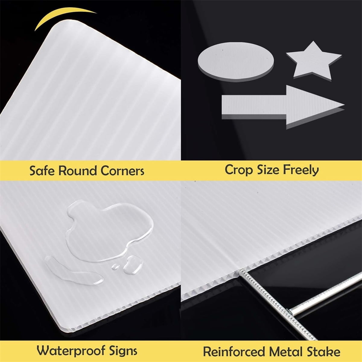 Lawn Signs,Corrugated Plastic Signs,Blank Yard Signs with Stakes, 18.1x11.8In Double Sided for Yard Sign Outdoor, Garage Sale, Open House, Estate Sale, Guidepost, Birthday Party