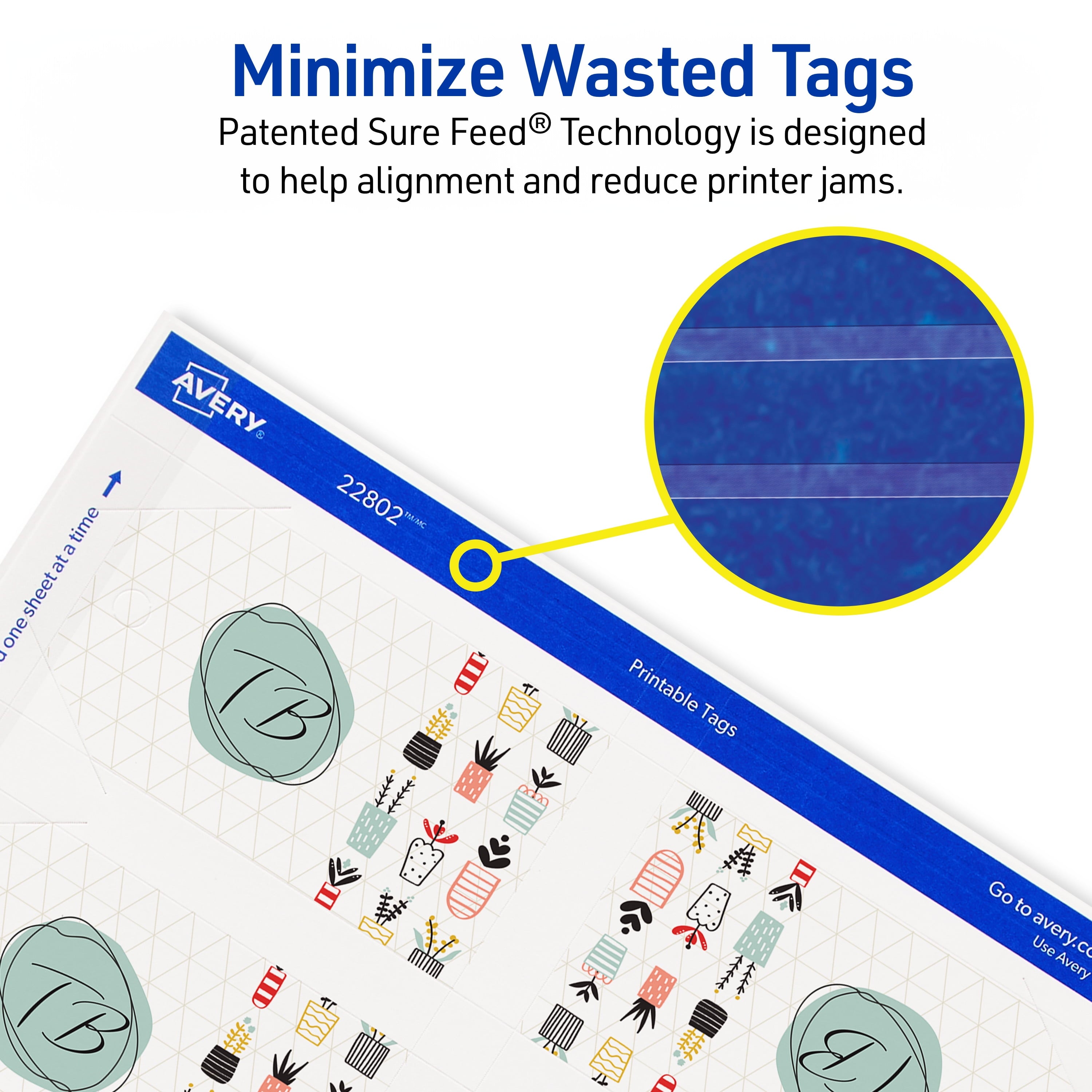 Avery Printable Tags with String, 2" x 3.5", 96 White Tags (22802)