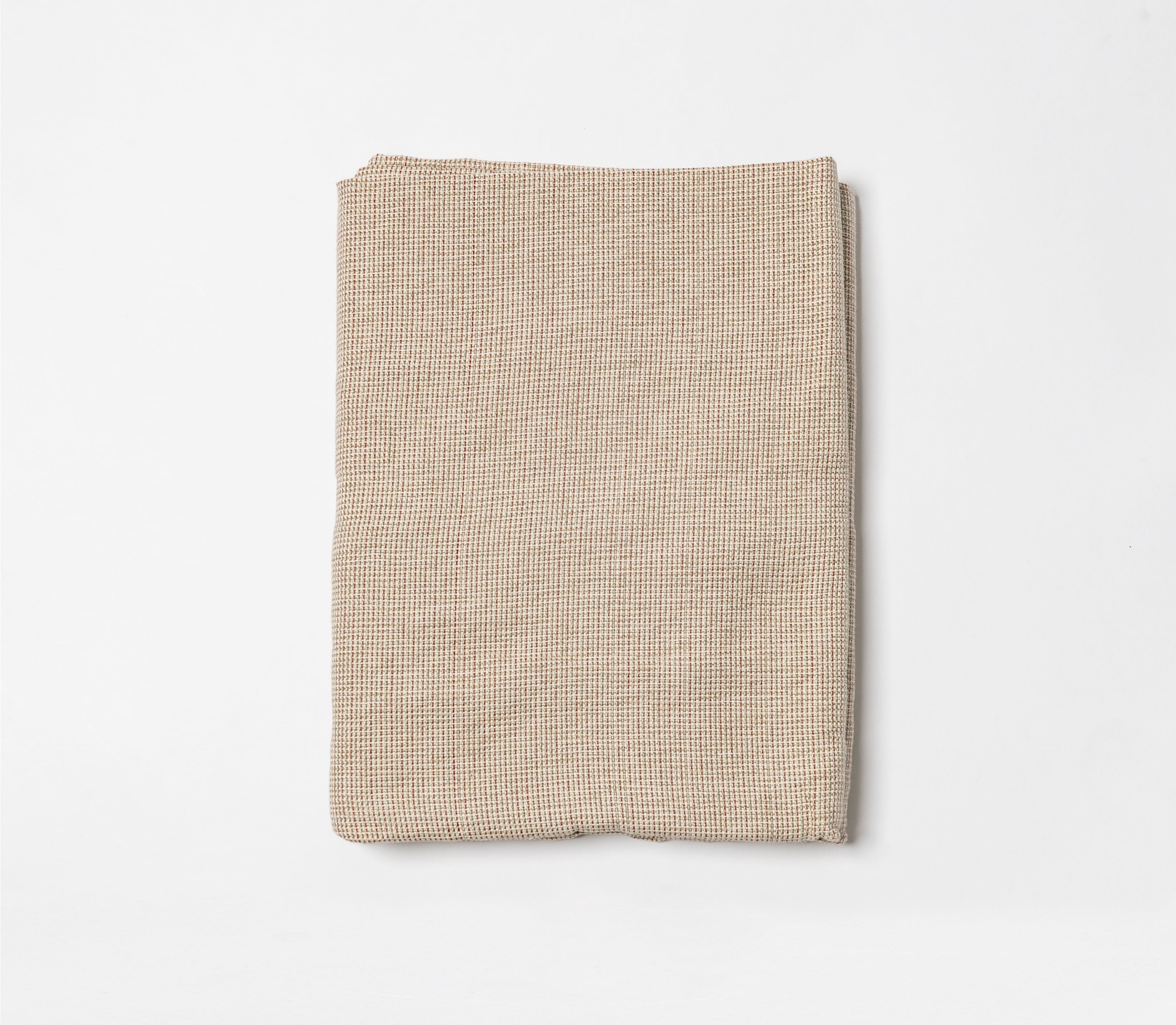 Tweed Tablecloth, 100% Cotton, 52" X 70", Taupe/Green
