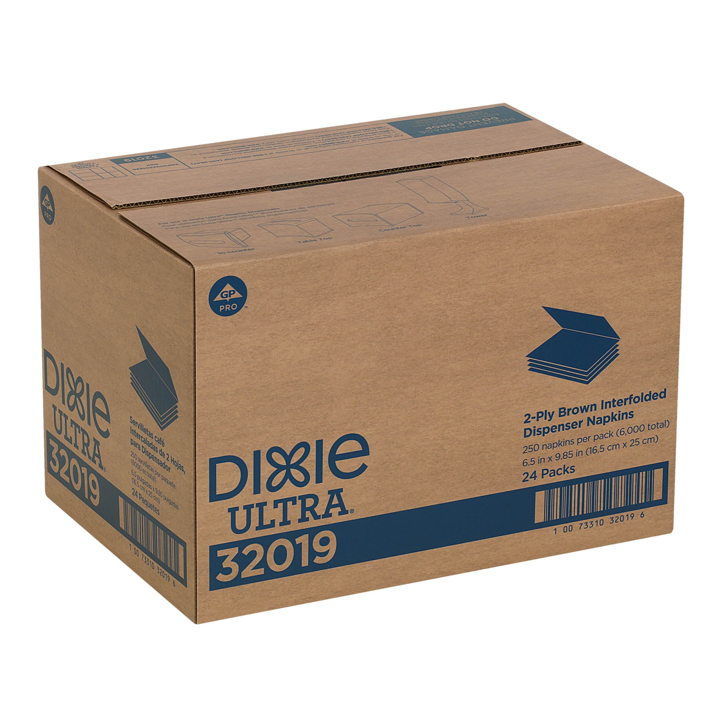 Dixie Ultra 2-Ply Interfold Paper Napkin, 32019, White, 6,000 Count