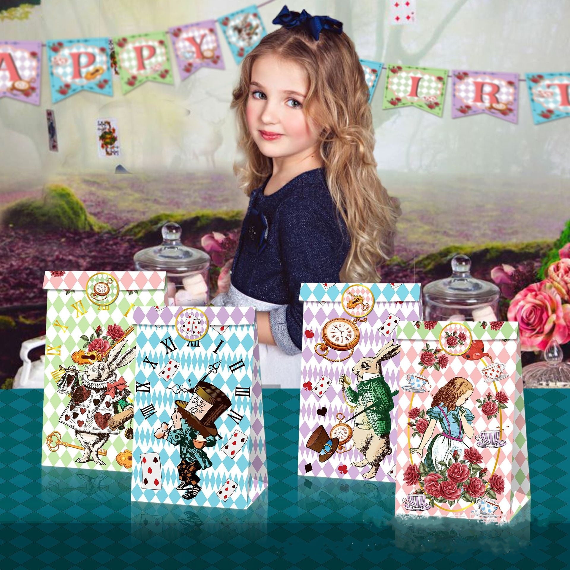 24 PCS Anime Party Favor Candy Bags for Anime Themed Birthday Supplies Decor,Kids Birthday Game Party Kraft Paper Goodie Gift Bag Decorations