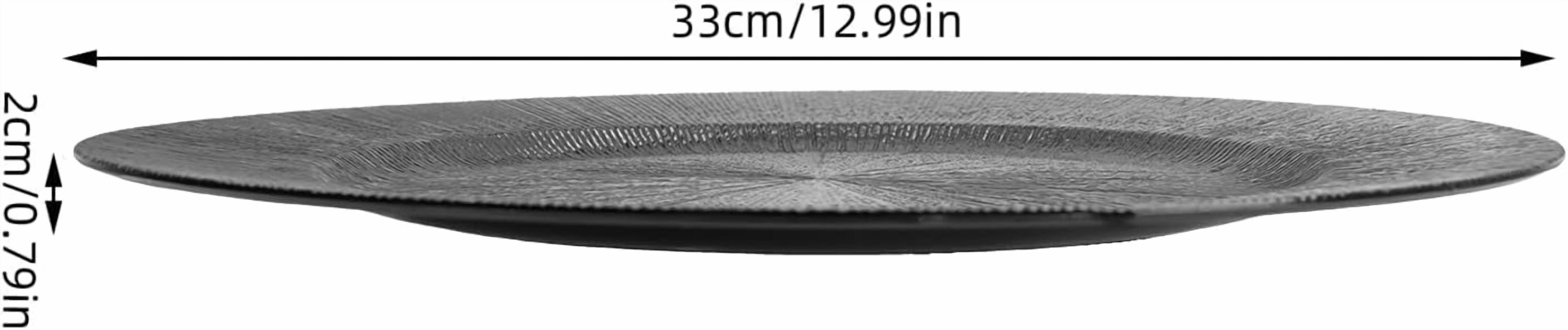 50 PCS Round Charger Plates - 12.99-Inch Reusable Serving Plates,for Dinner, Wedding, Party, and Event Table Settings Decorative Dinner Plates Set (Black)