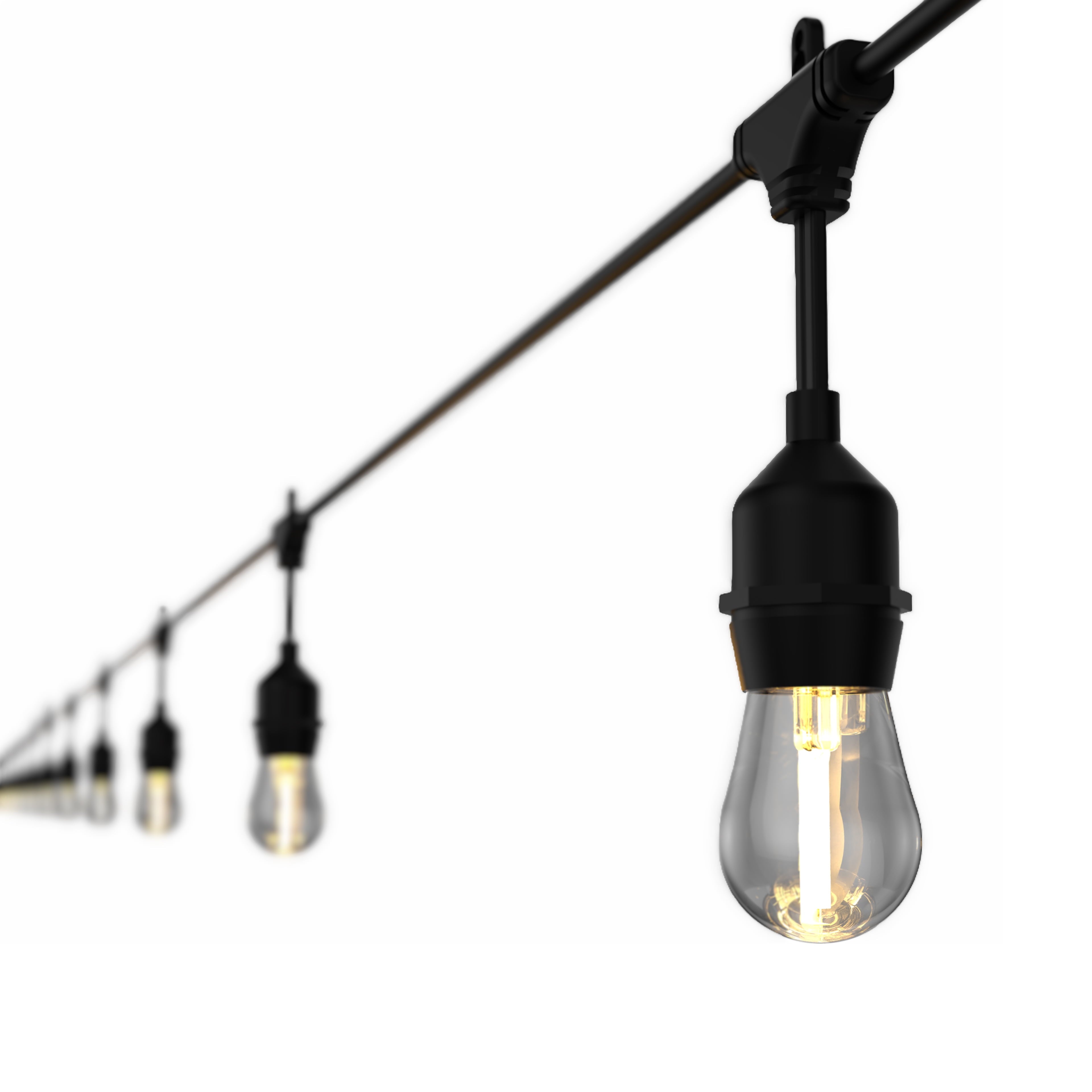 Better Homes & Gardens 24-Foot Outdoor Commercial String Lights, 12 Shatterproof LED Bulbs, Indoor/Outdoor Use