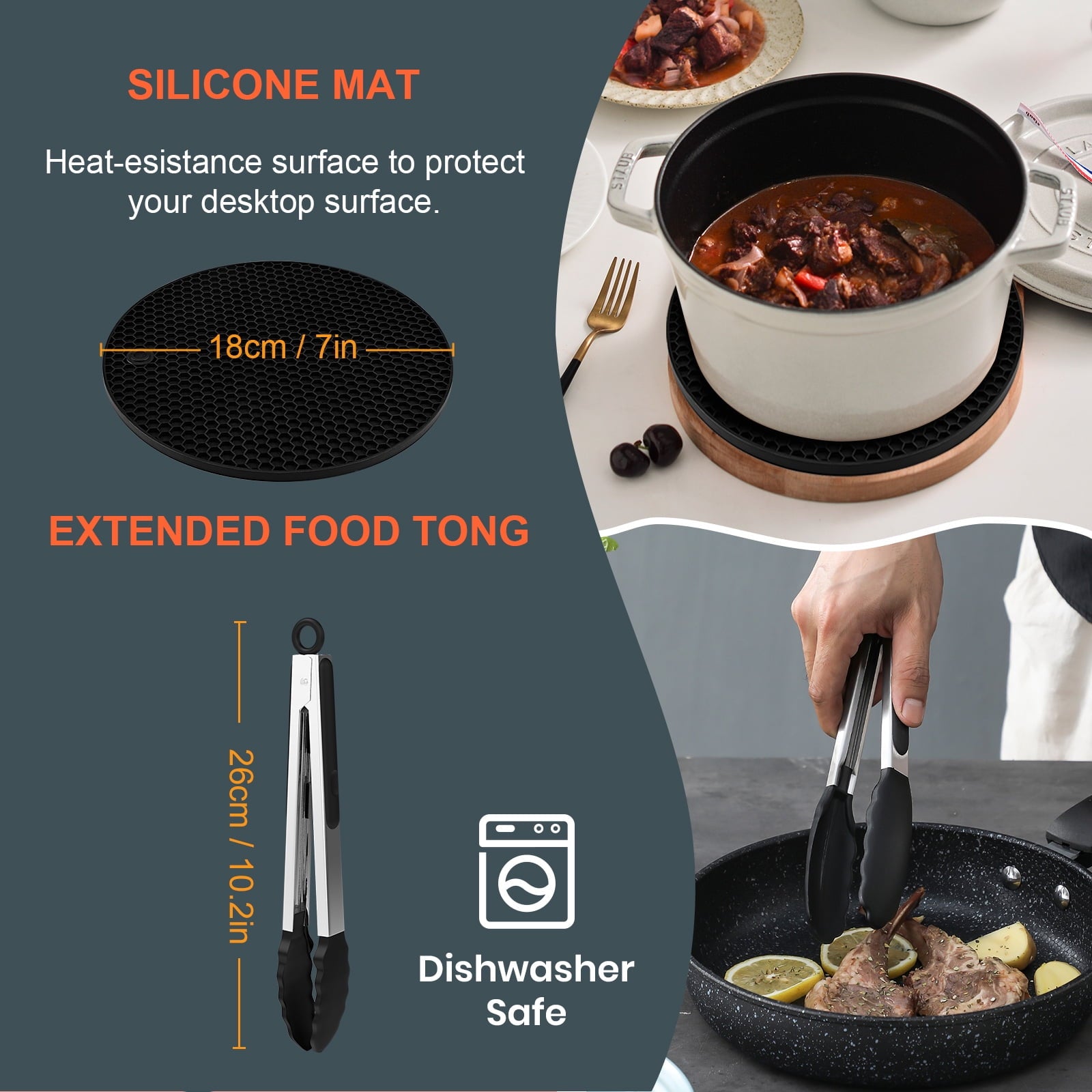 BISNIE Air Fryer Accessories setFood Grade Materials and BPA Free Machine Washable for 5.5QT-6.2QT (2.62lb)