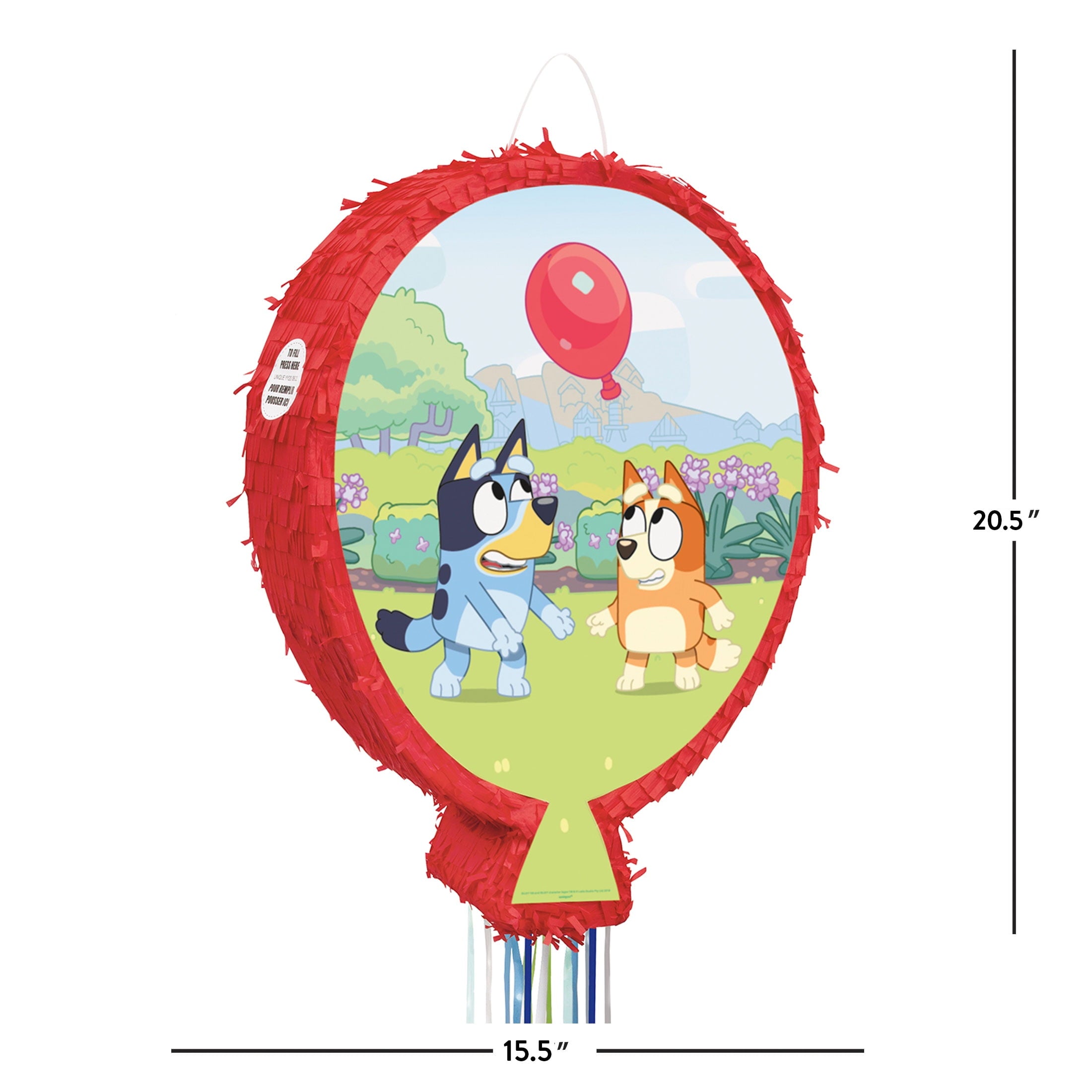 Bluey Decorations 3D Pinata, Paper, 20.5" x 15.5"