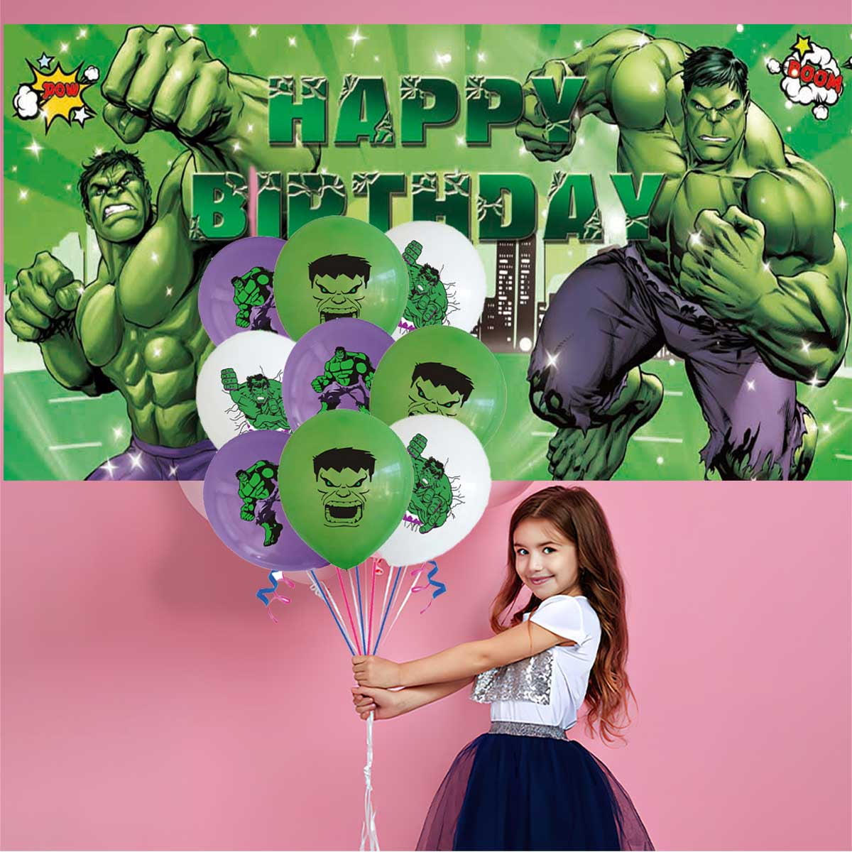 Hulk Tableware Balloons Birthday Plates Party Decor Banner Cake Topper Decorations for Kids Supplies