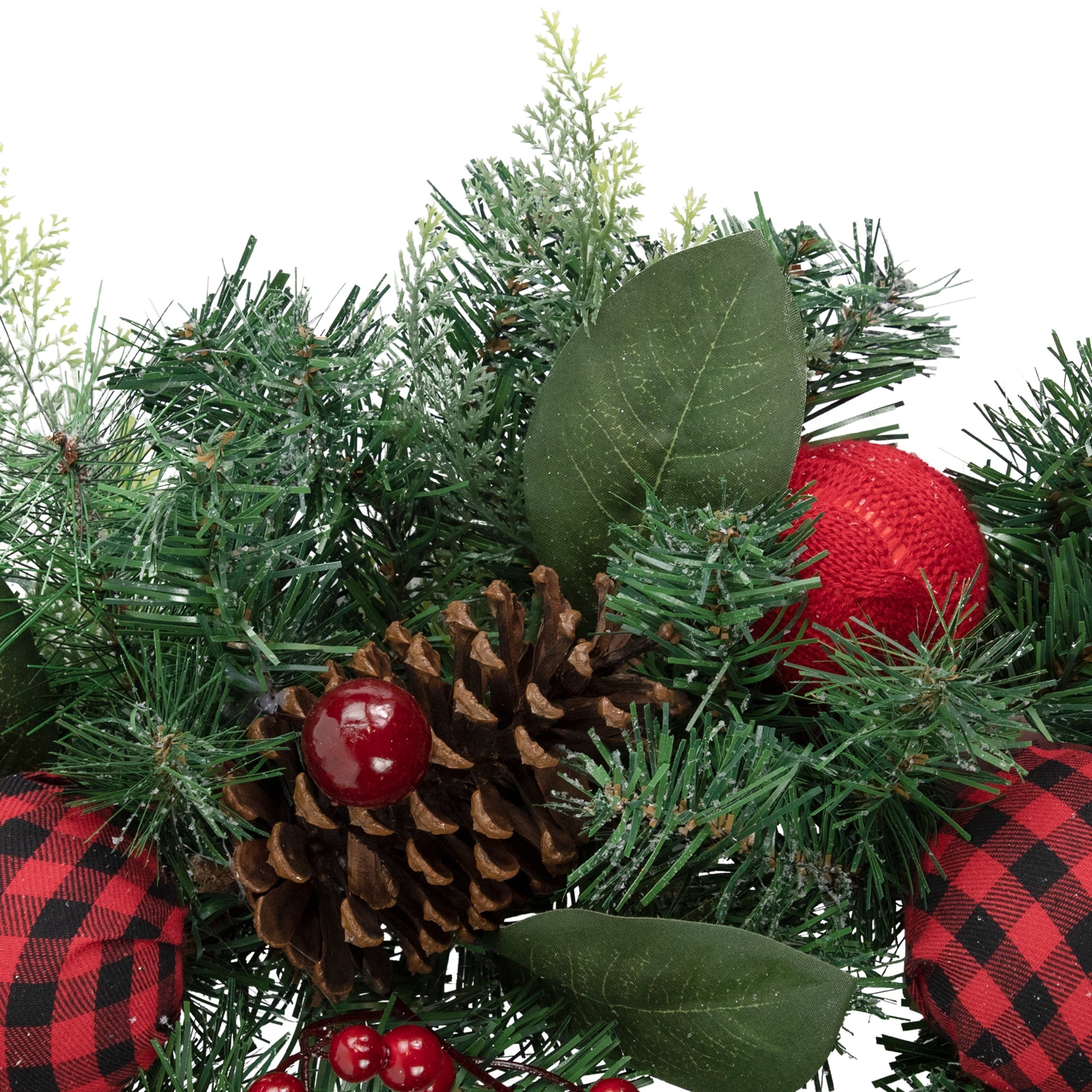 Northlight 6' Green Pine Artificial Christmas Garland with Plaid Ornaments and Bows