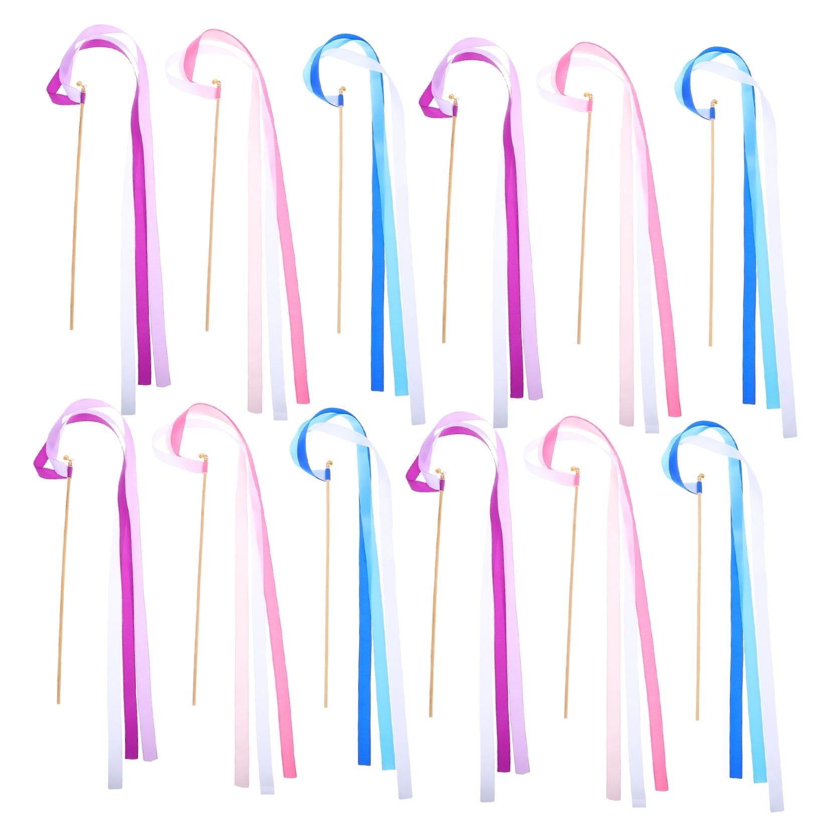 WHAMVOX 30pcs Wedding Streamers Wedding Ribbon Sticks Ribbon Wand for Wedding Party Accessories Wedding Ribbon Streamers Decoration