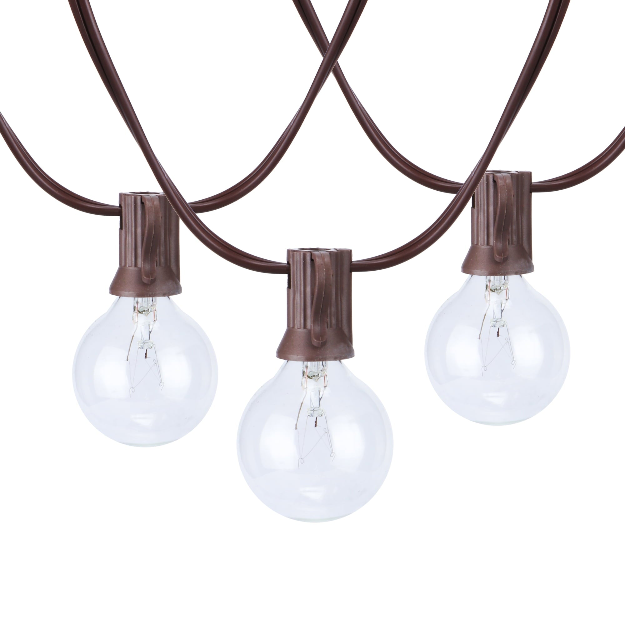 (2 pack) Better Homes & Gardens 20-Count Clear Glass Globe G40 Bulbs Outdoor String Lights
